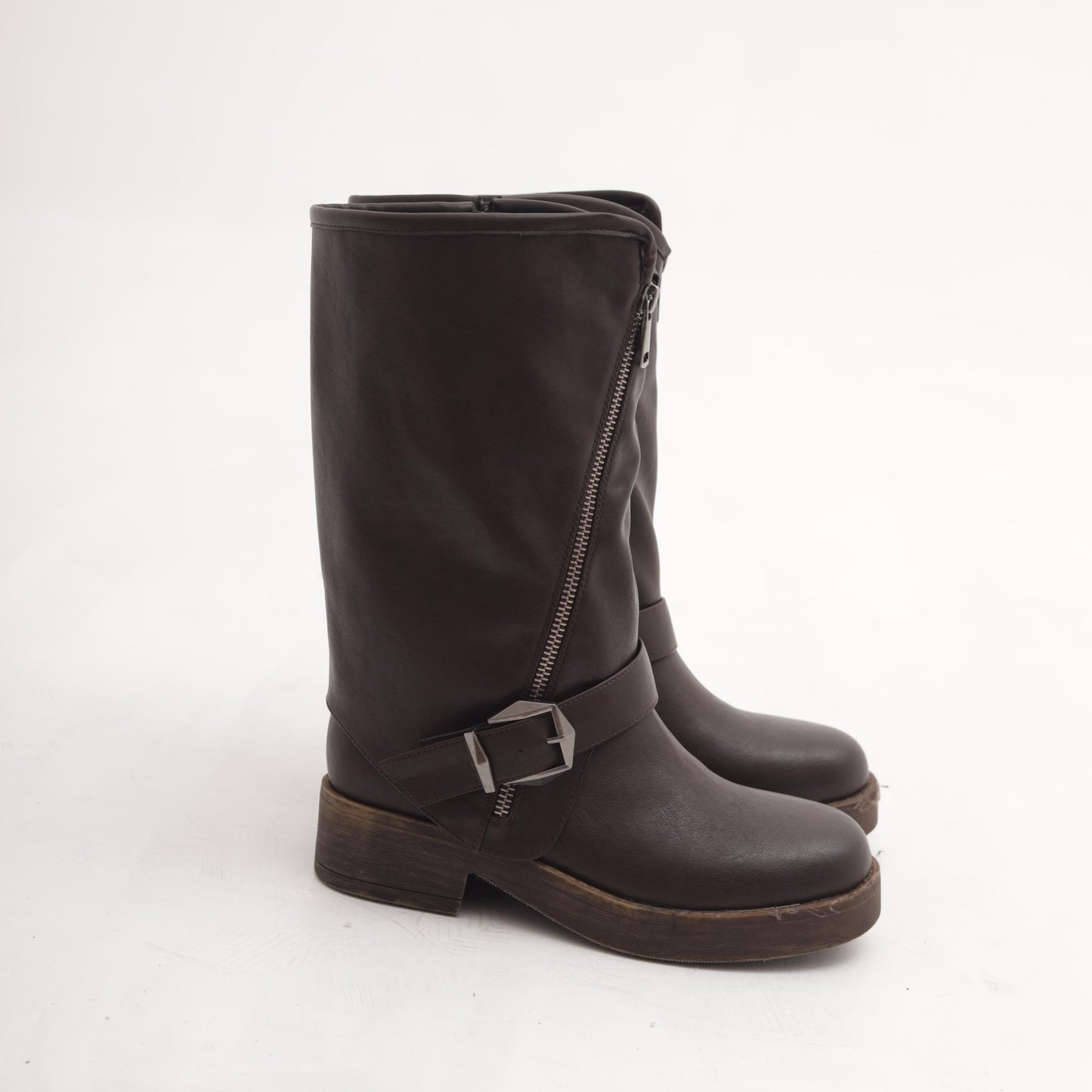 STIVALE BIKER ZIP TESTA DI MORO 