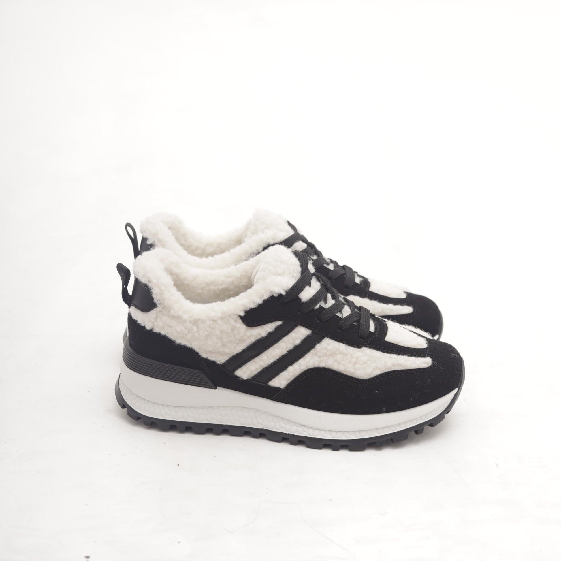 SNEAKERS RUNNING FUR DOPPIA FASCIA NERO 