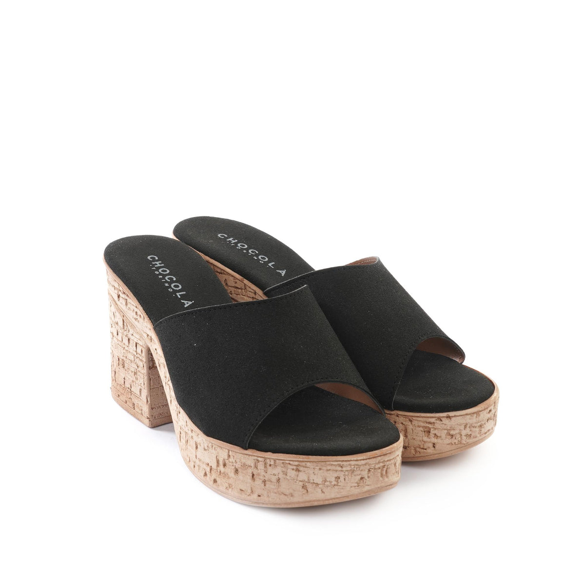 MULE TACCO SUGHERO NERO<BR/> 