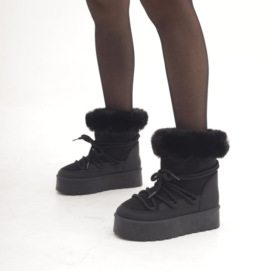 STIVALETTO MAMMUT LACCI NERO 