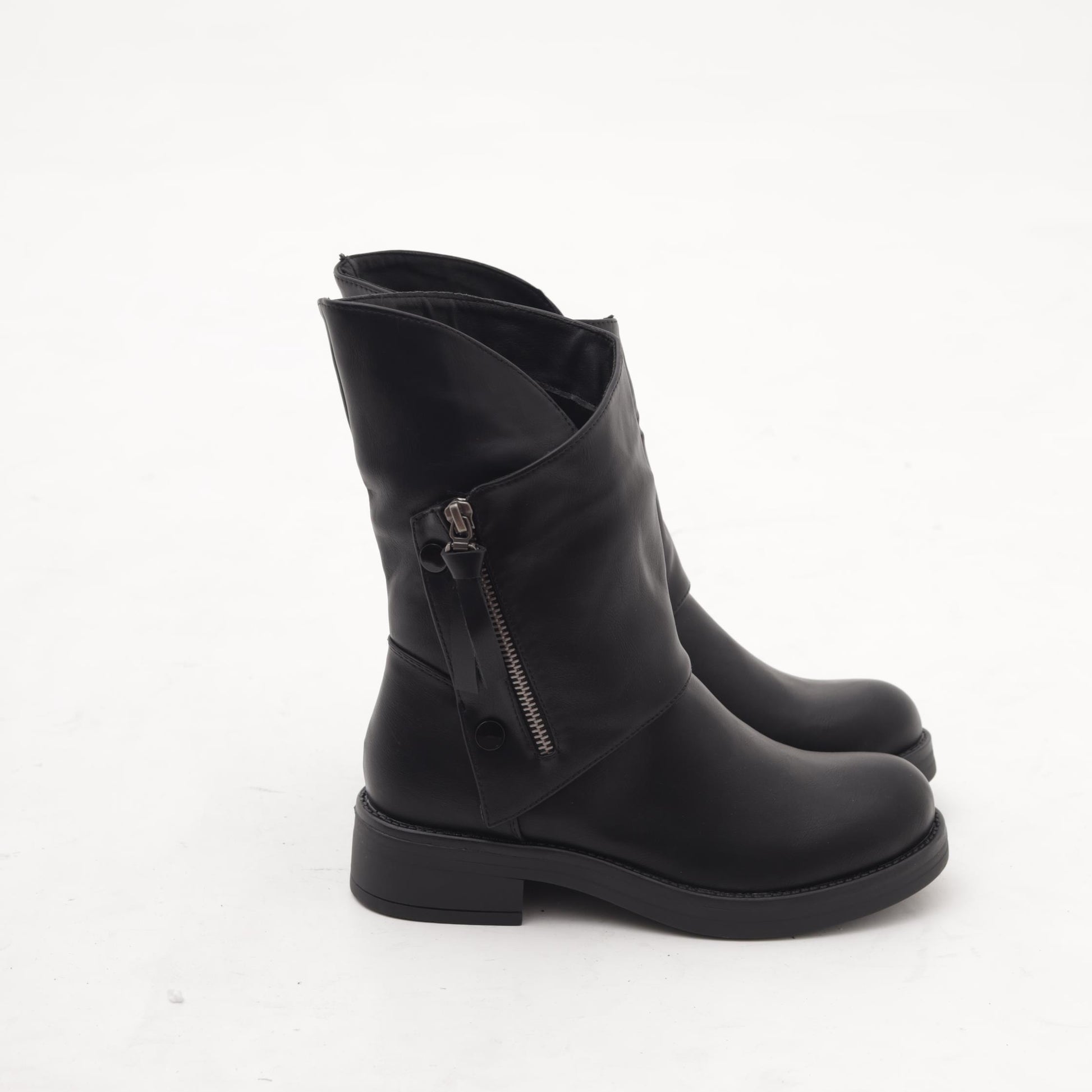 BIKER ASIMMETRICI ZIP NERO 