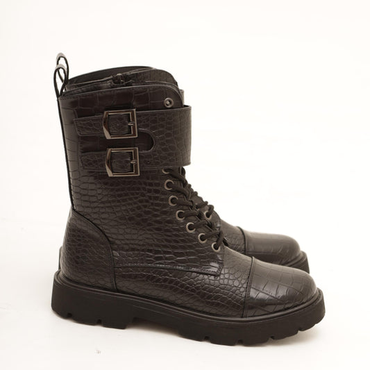 ANFIBIO CON FIBBIE CAVIGLIA COCCO NERO MP721CONE CHOCOLA