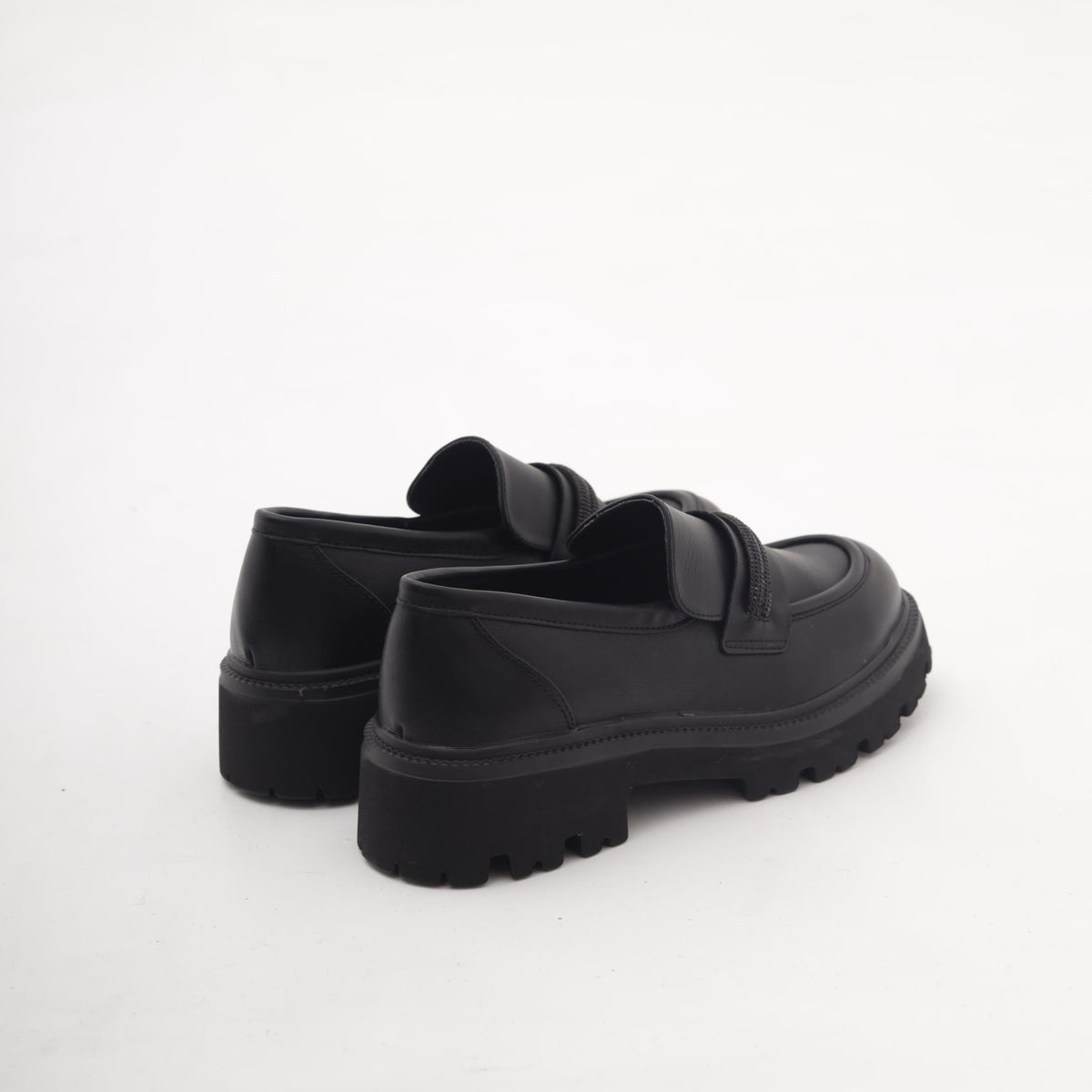 MOCASSINO SUOLA ALTA STRASS NERO 