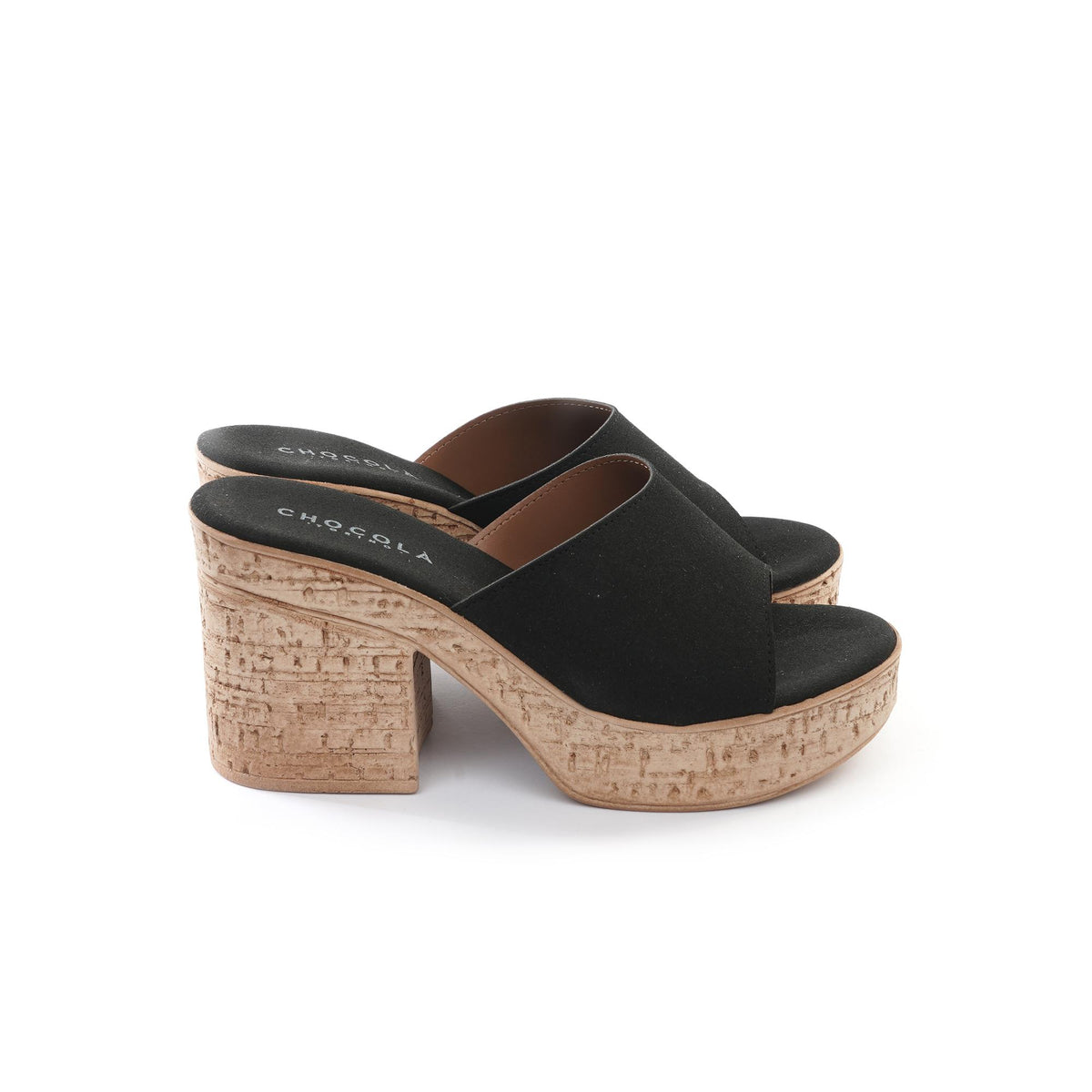 MULE TACCO SUGHERO NERO<BR/> 