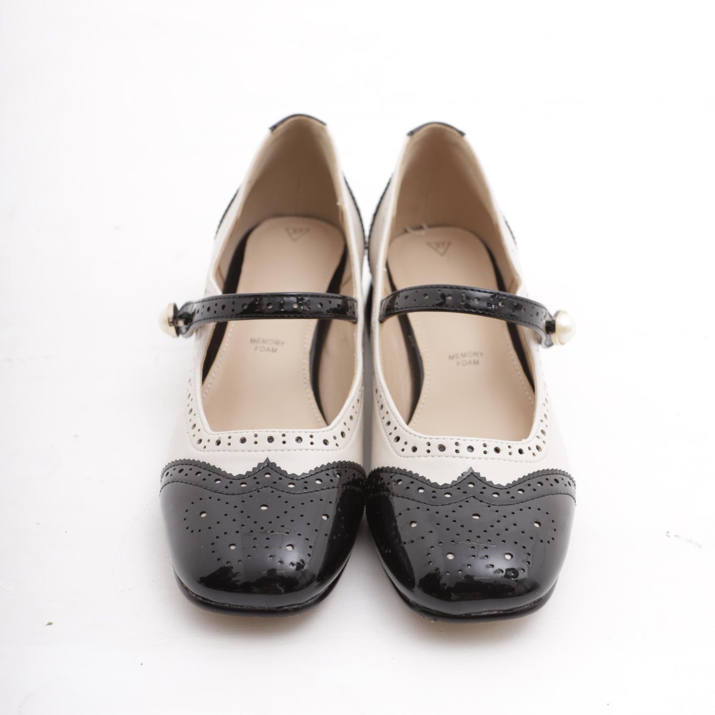DECOLLETE' BROGUE BICOLORE NERO 