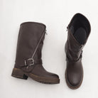 STIVALE BIKER ZIP TESTA DI MORO 