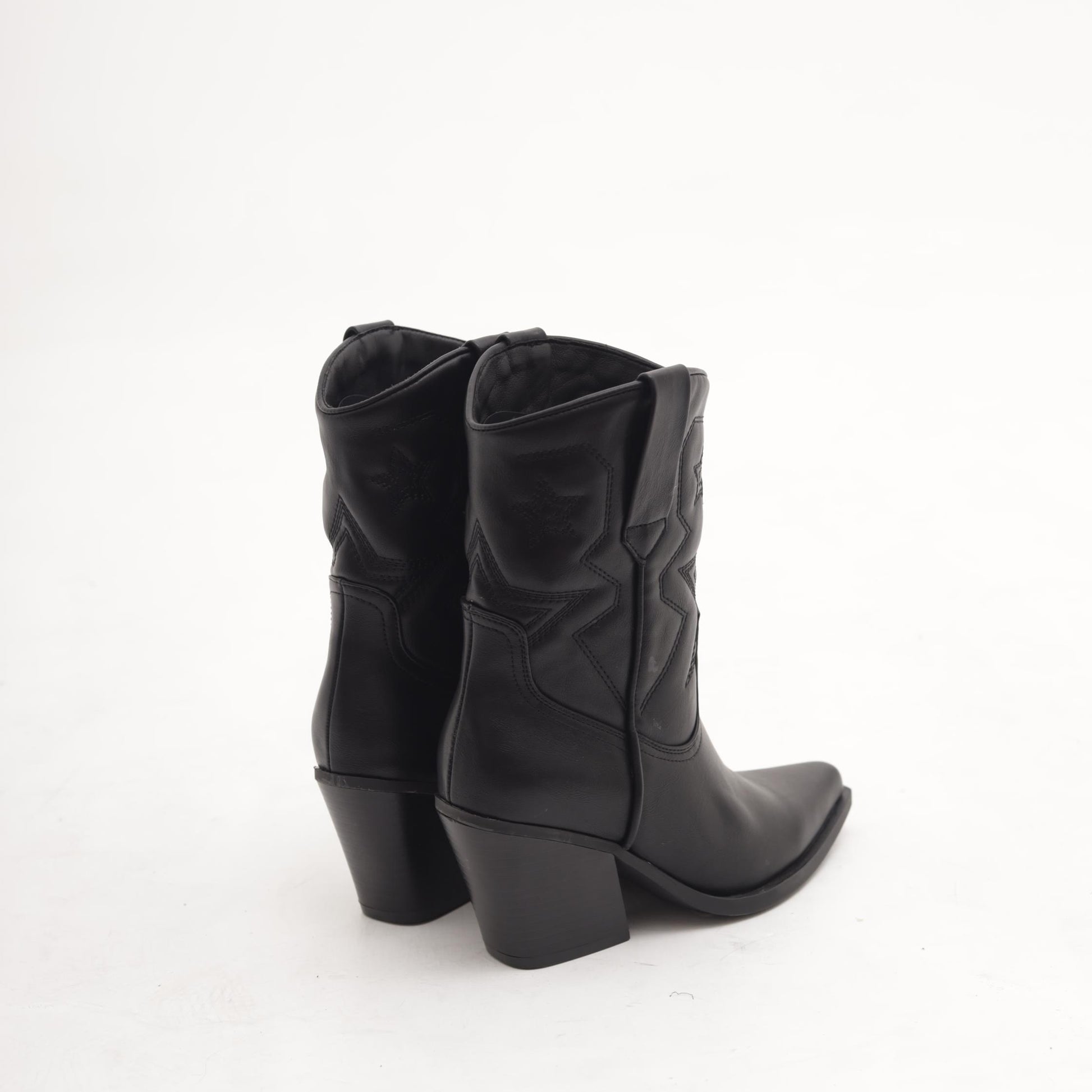 STIVALETTO TEXANO RICAMO STARS NERO 