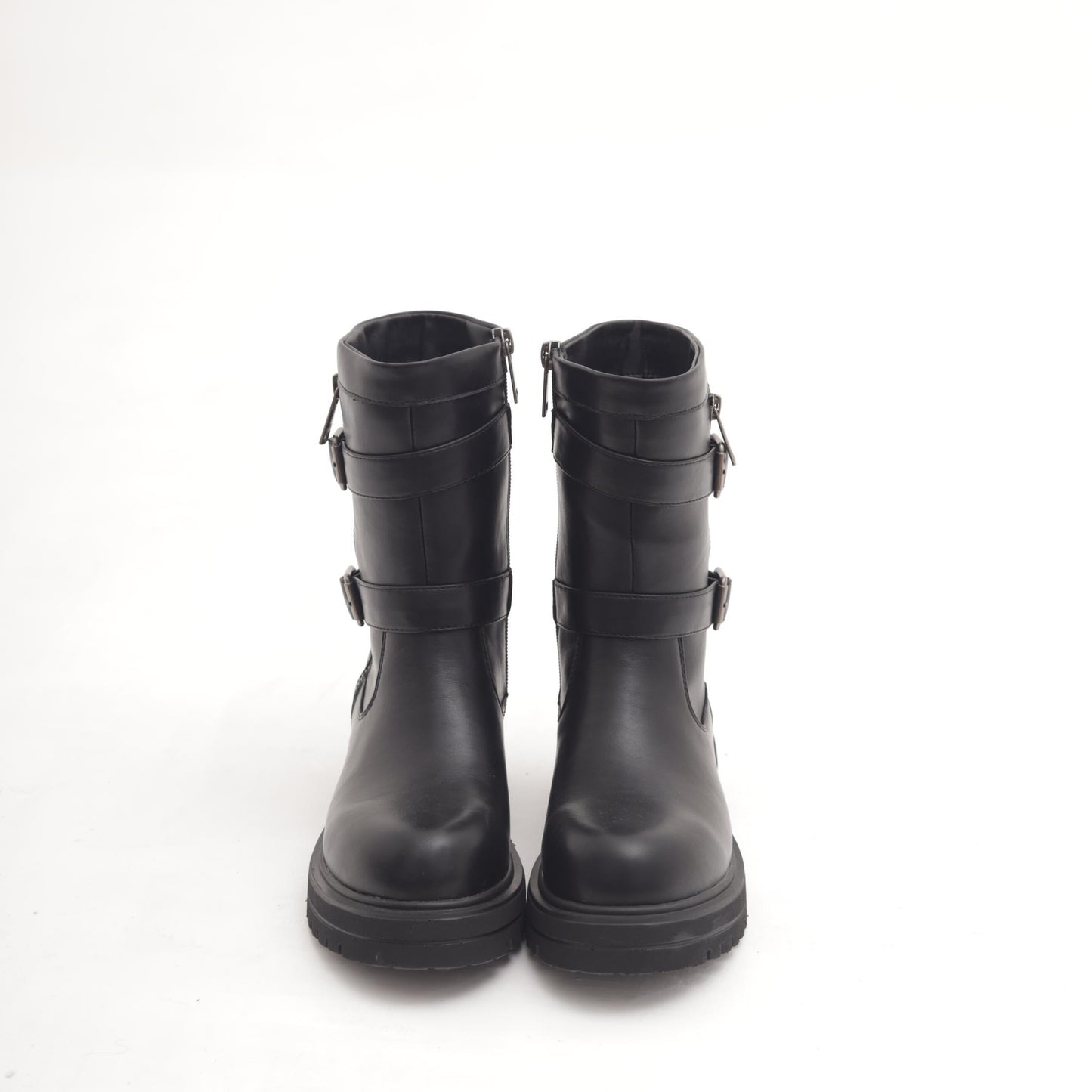 BIKER ZIP E FIBBIE NERO 
