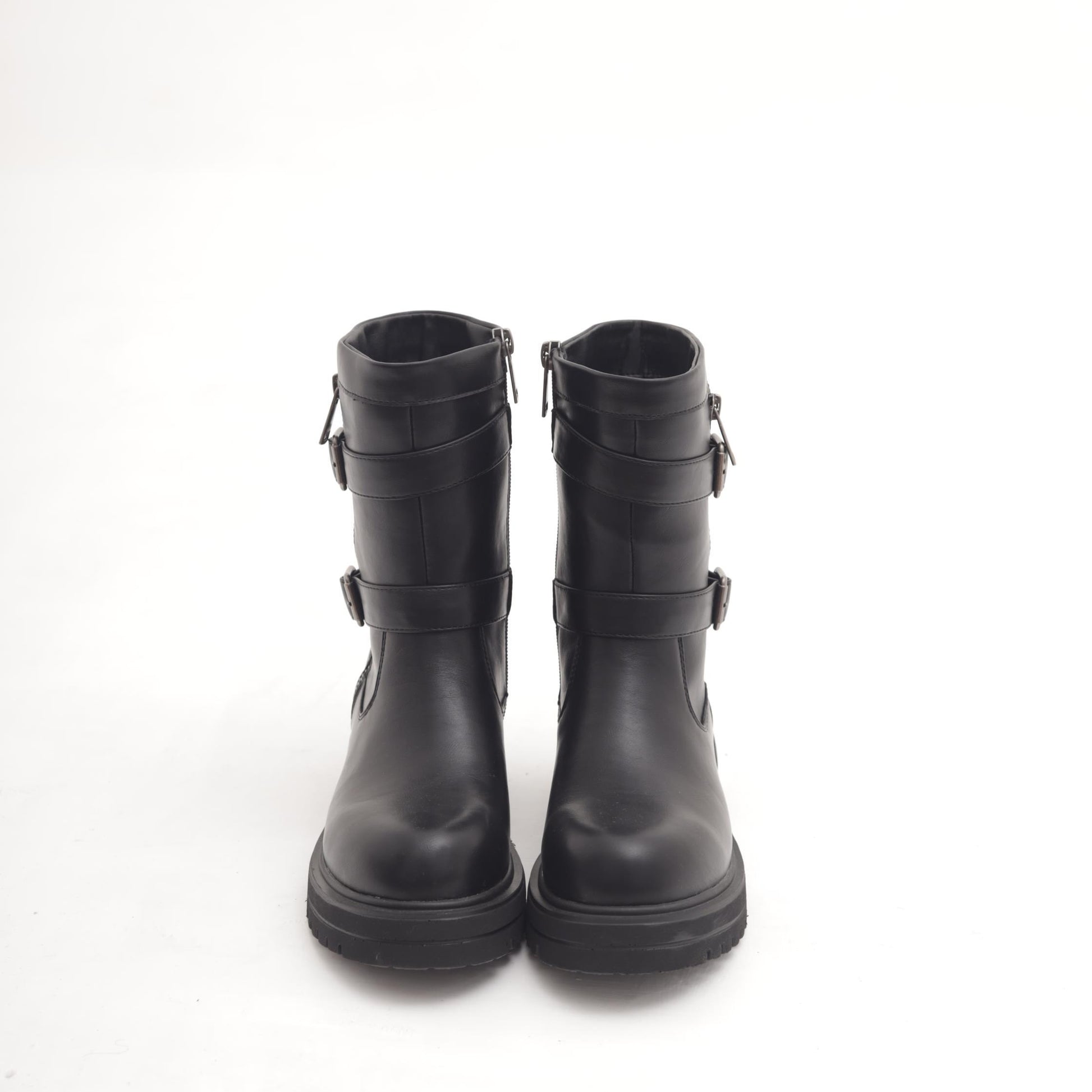BIKER ZIP E FIBBIE NERO 