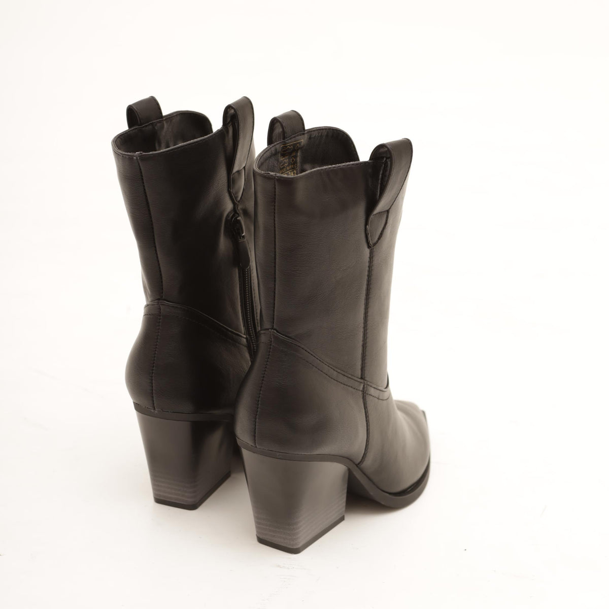 STIVALETTO TEXANO LISCIO NERO 
