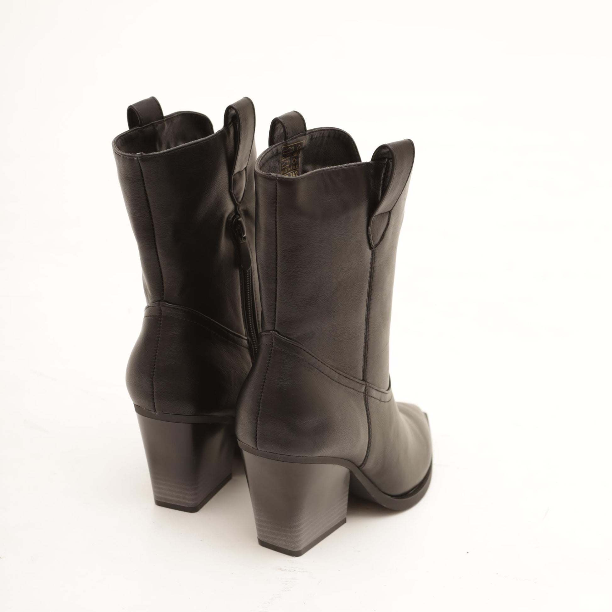 STIVALETTO TEXANO LISCIO NERO 