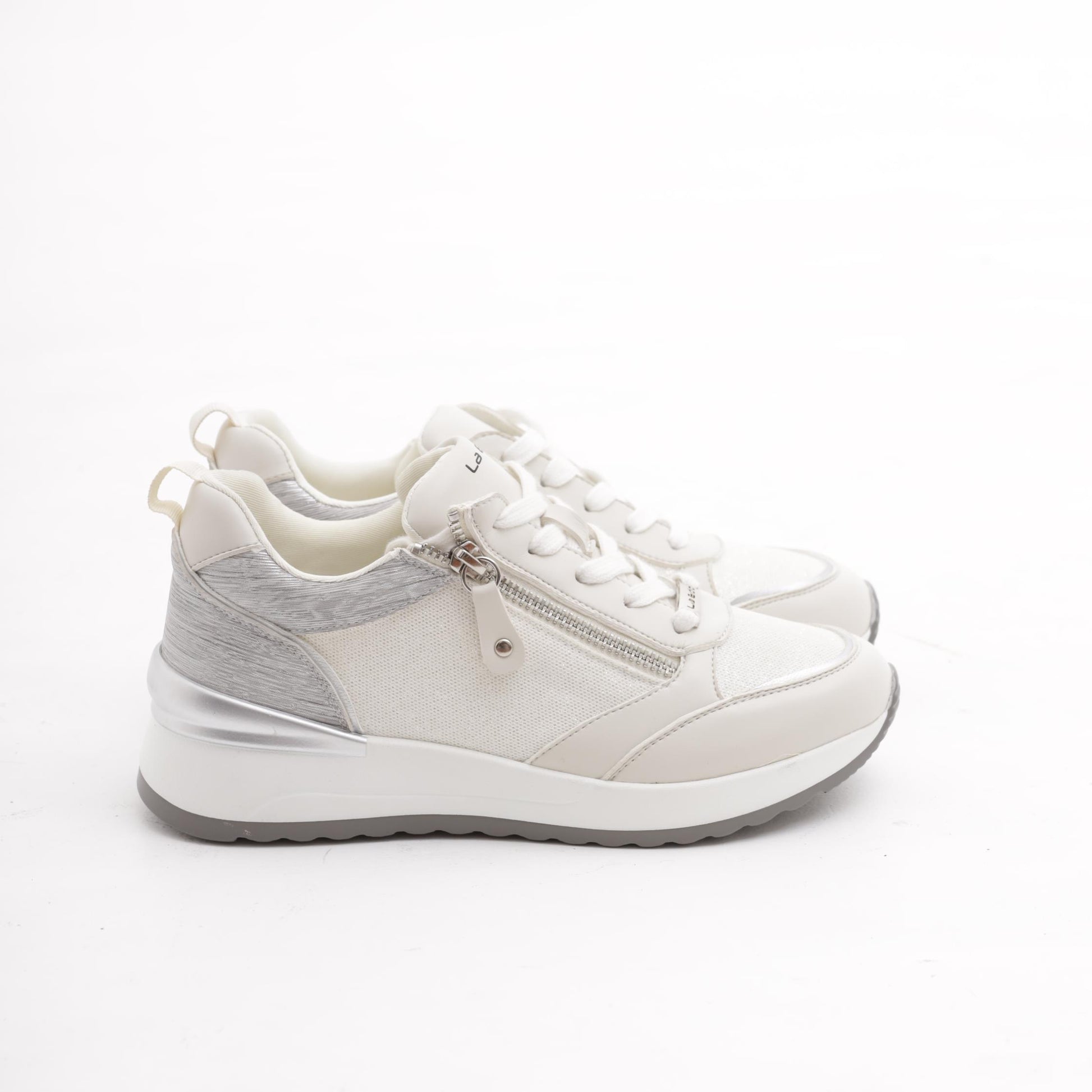 SNEAKERS SHINY ZIP GRIGIO 