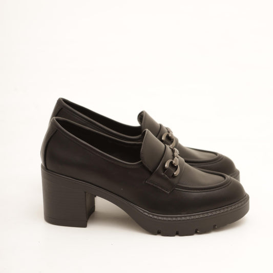 MOCASSINO CON TACCO E MORSETTO NERO MP70014-2PUN CHOCOLA