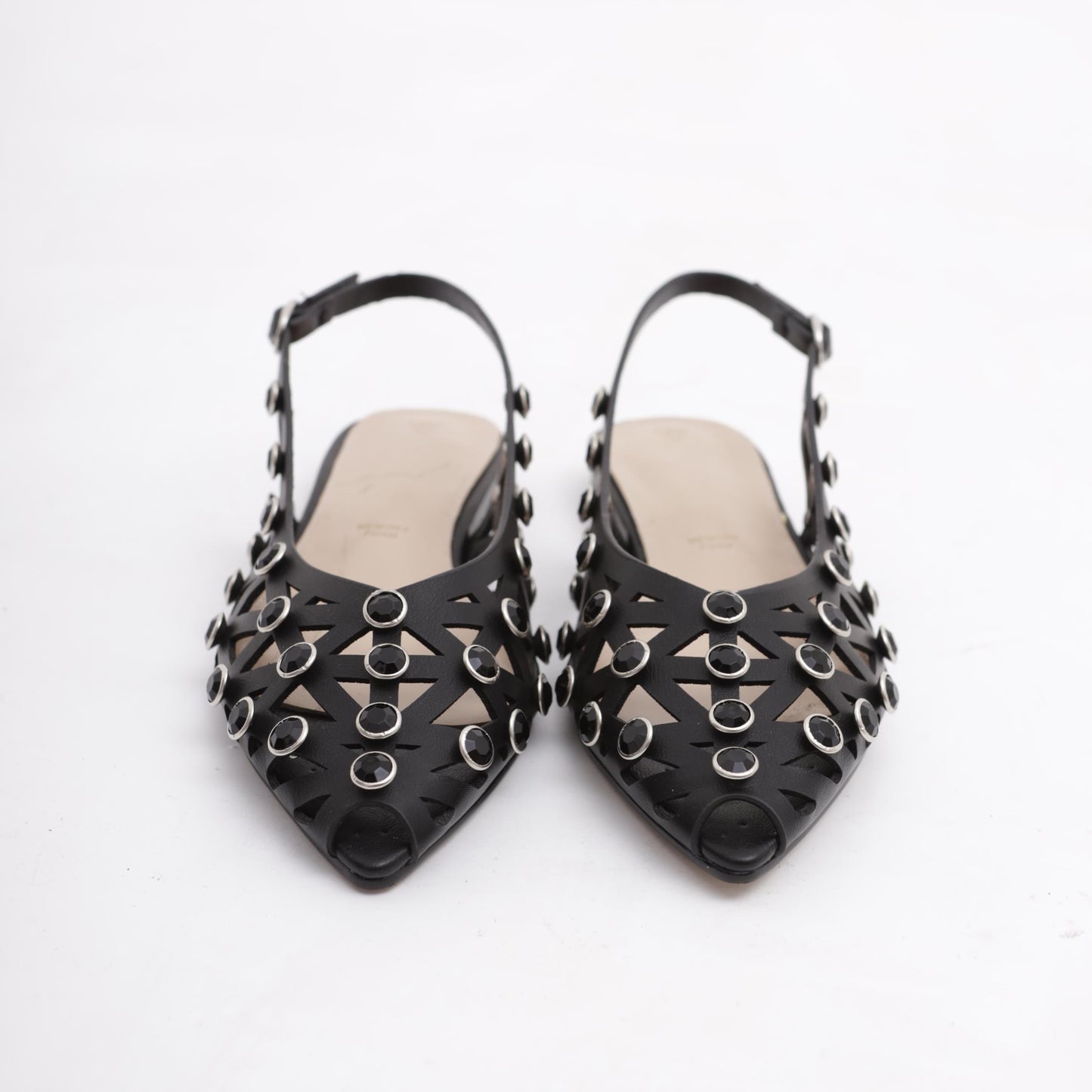 SLINGBACK FLAT GRID NERO 