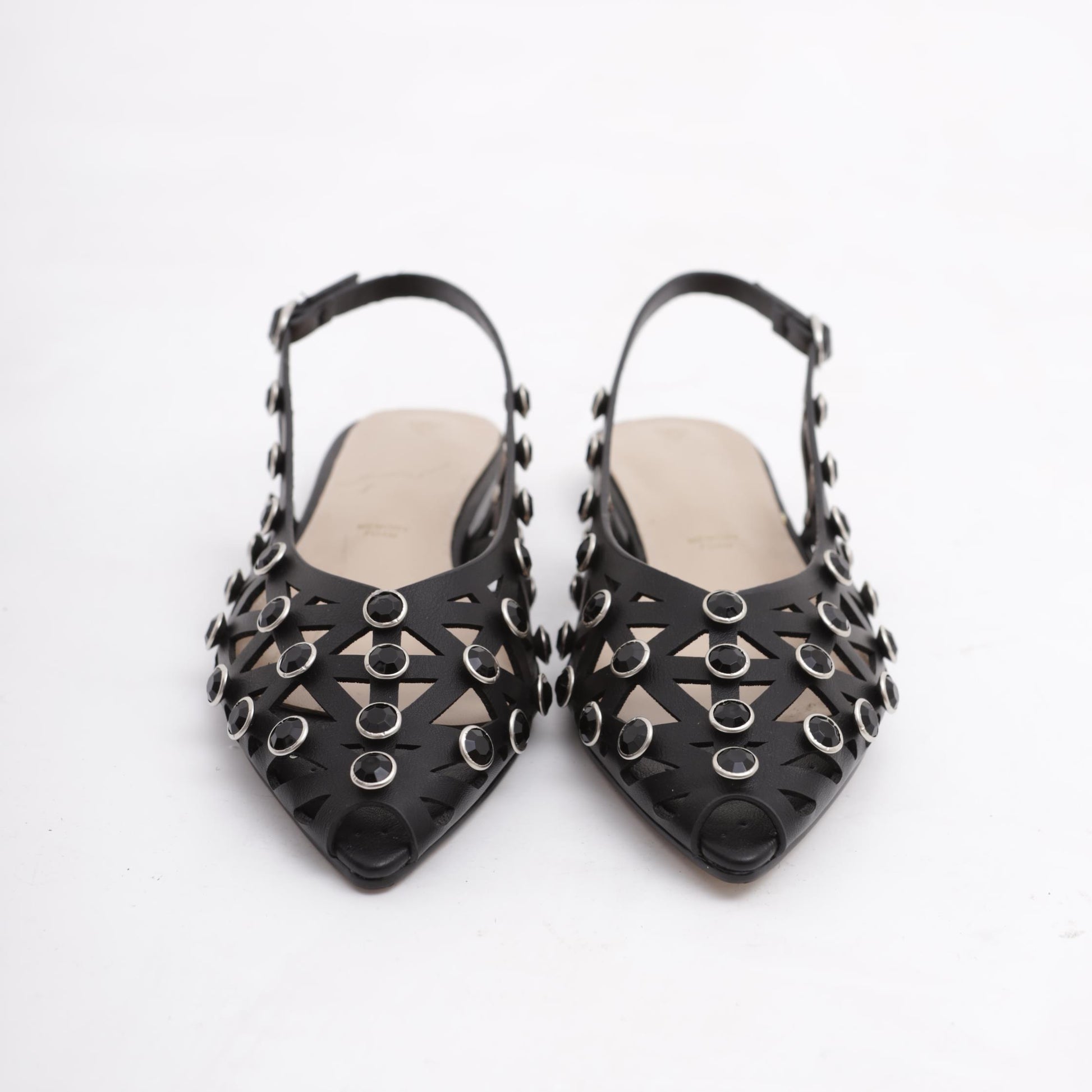 SLINGBACK FLAT GRID NERO 