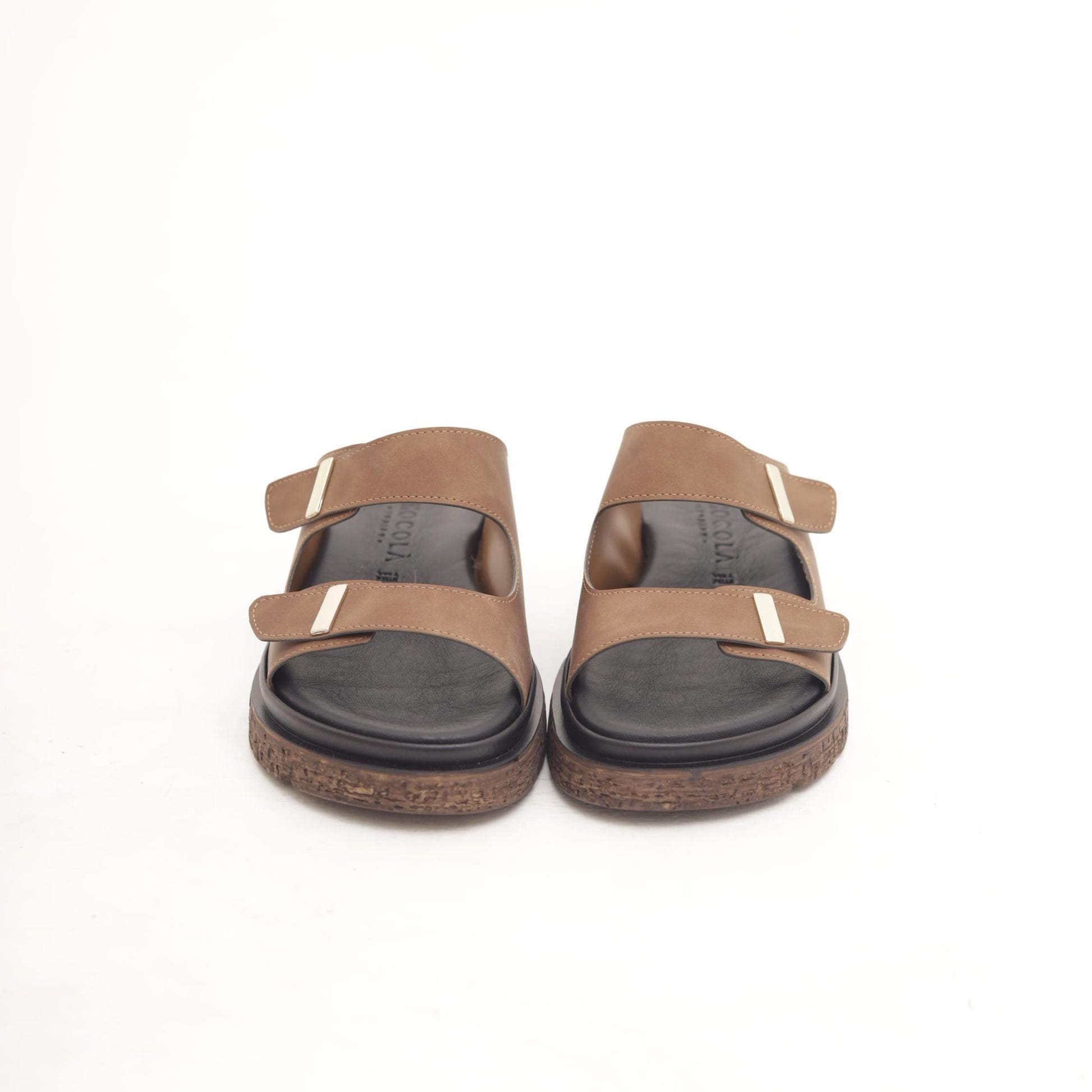 SANDALO DOPPIA FASCIA MARRONE 
