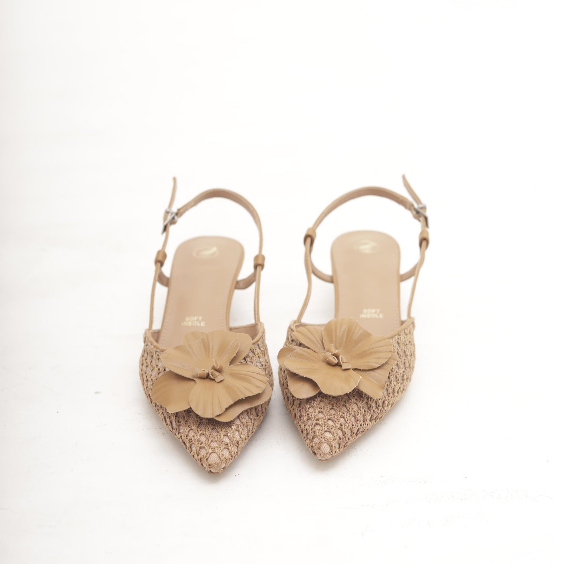 SLINGBACK RETE FIORE NUDE 