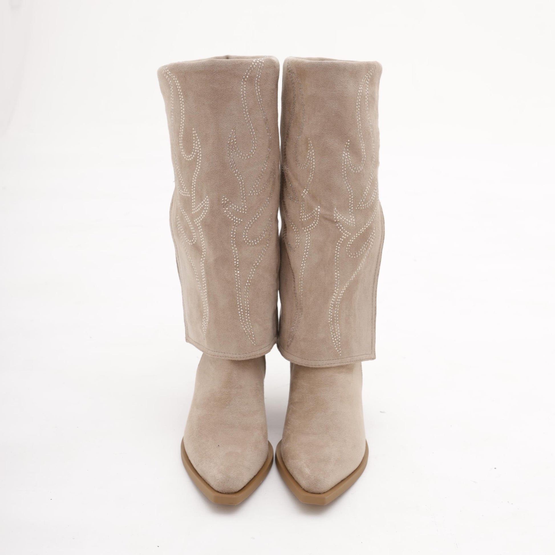 CAMPEROS ALTO RISVOLTATO RICAMO TORTORA MP736-7MFTA CHOCOLA