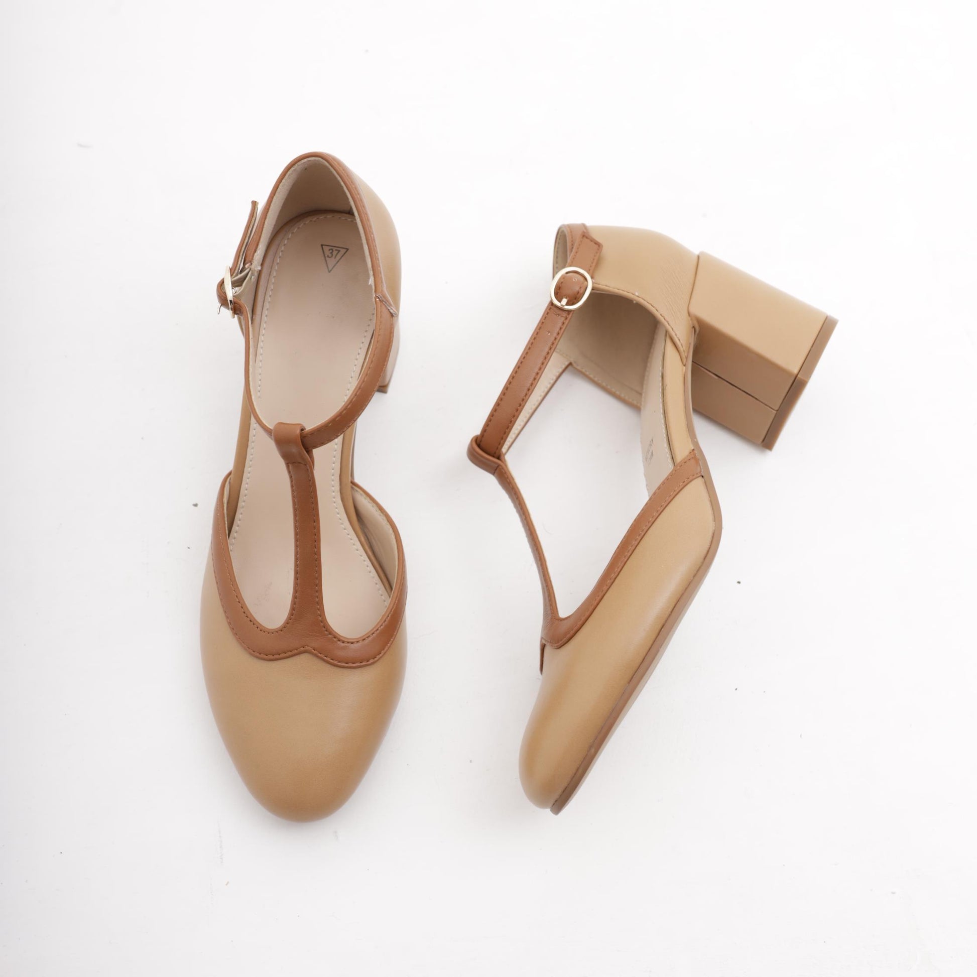 T-BAR BICOLORE CUOIO 