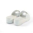 CIABATTA MORSETTO VERA PELLE BIANCO<BR/> 
