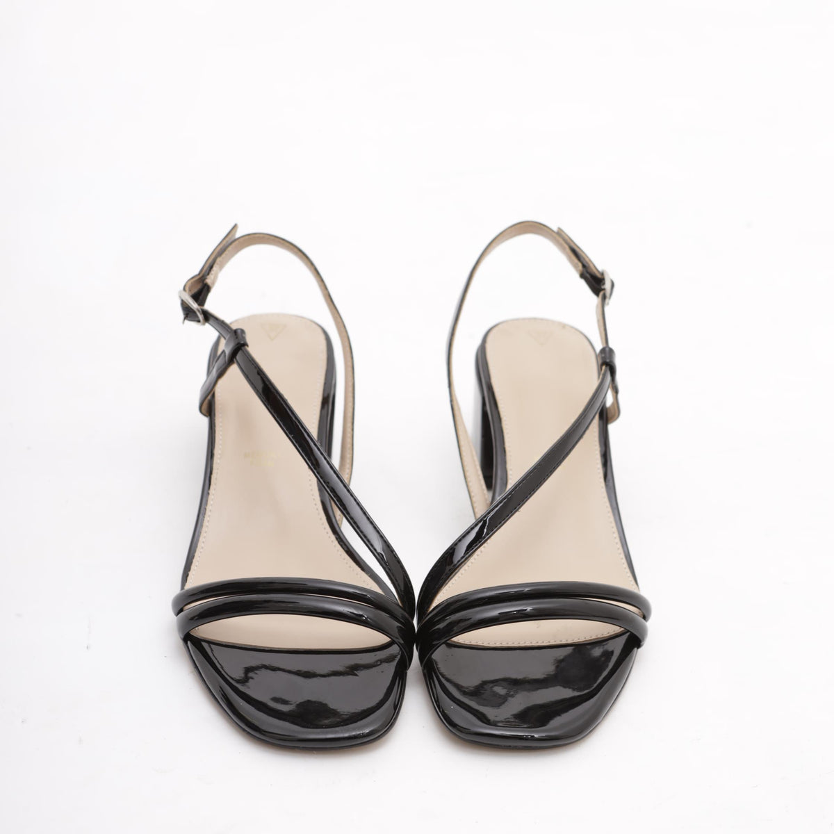 SANDALO FASCETTE VERNICE NERO 