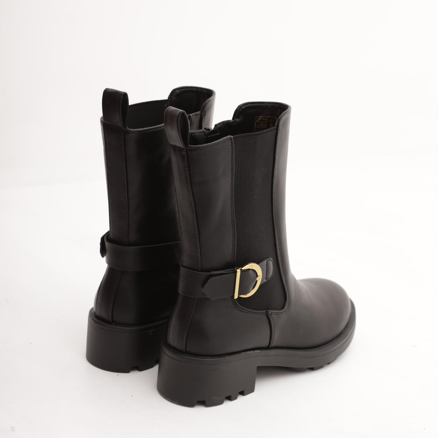 STIVALETTO ELASTICI FIBBIA NERO 