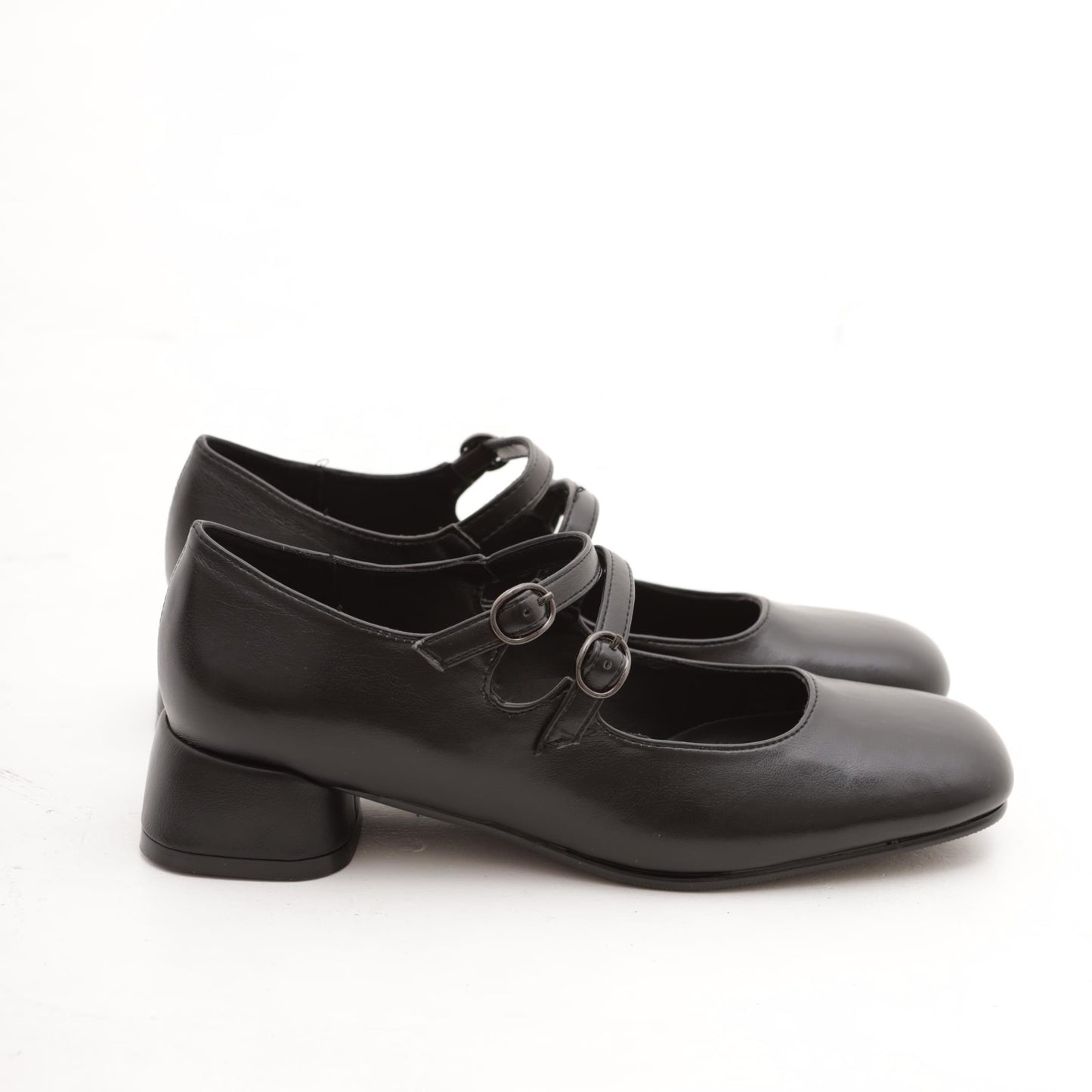 MARY JANE BASSA 2 CINTURINI NERO MP7003-2PUNE CHOCOLA