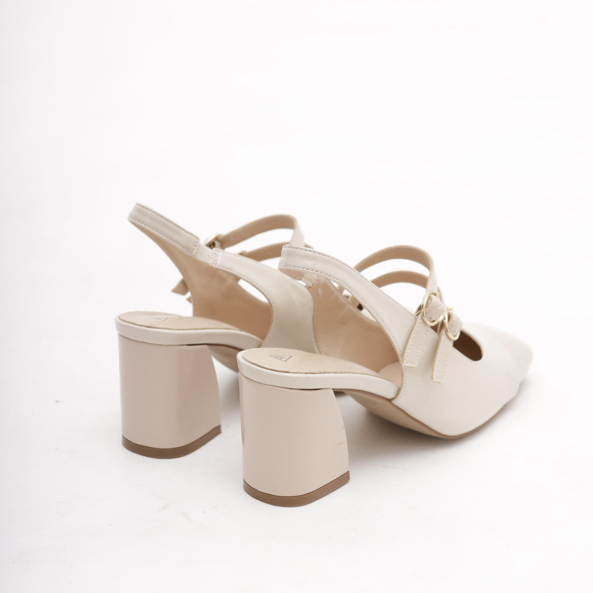 SLINGBACK BICOLORE DUE CINTURINI PANNA 