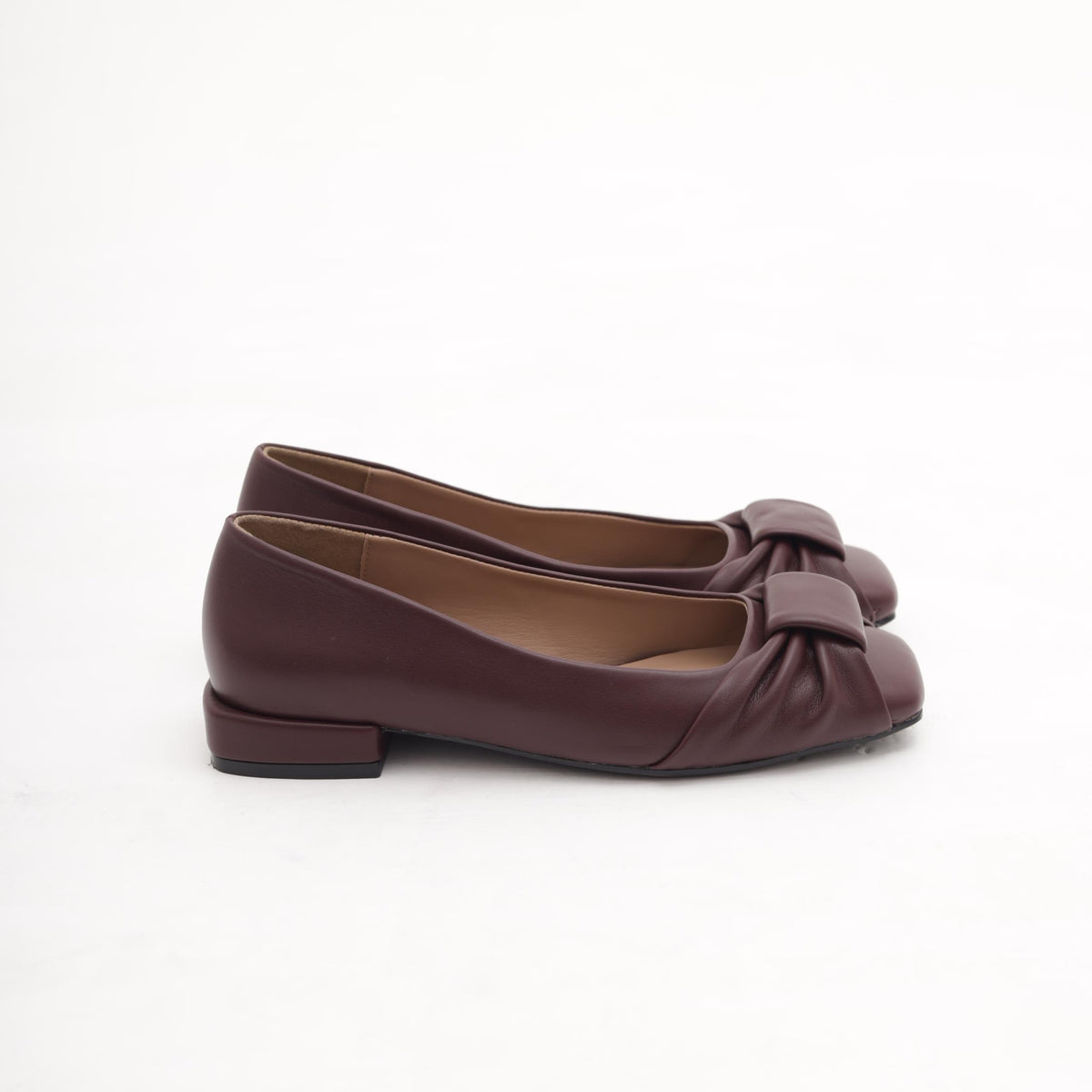 DECOLLETE FLAT FIOCCO BORDEAUX 