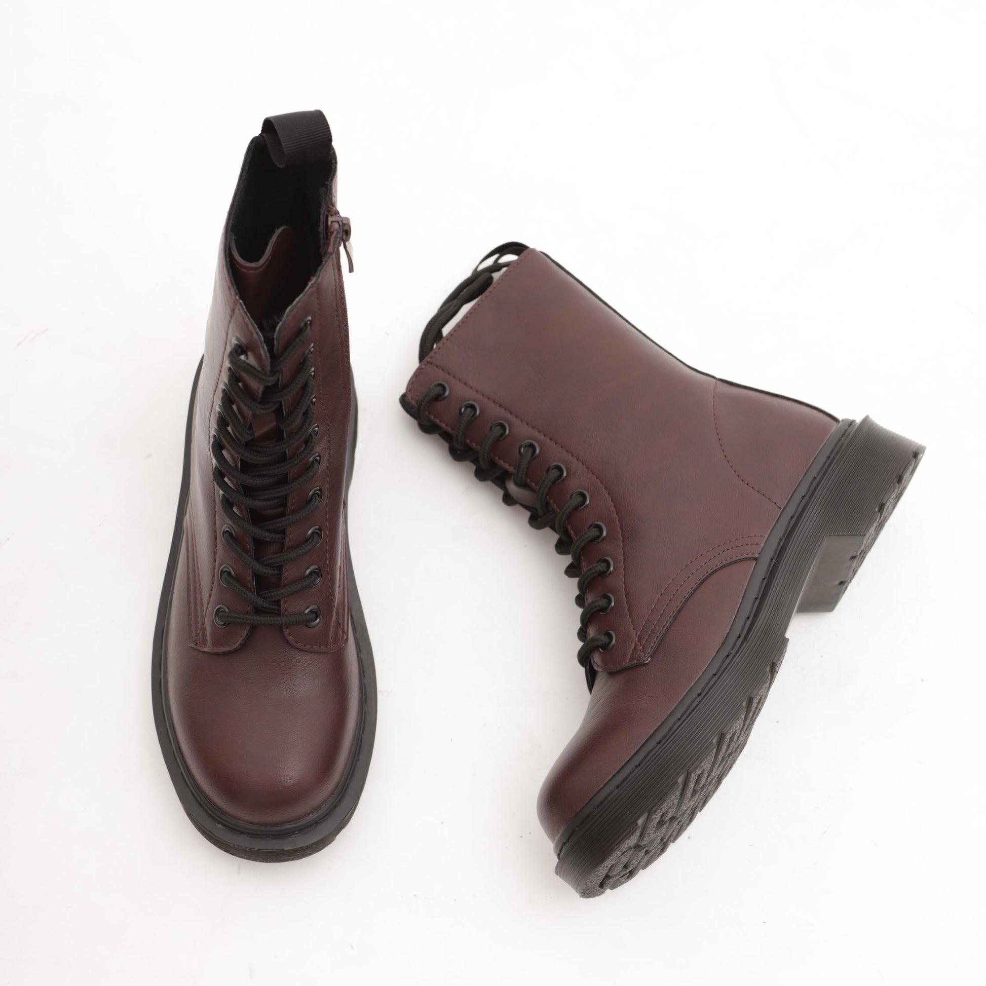 ANFIBIO ALTO CON ZIP BORDEAUX 