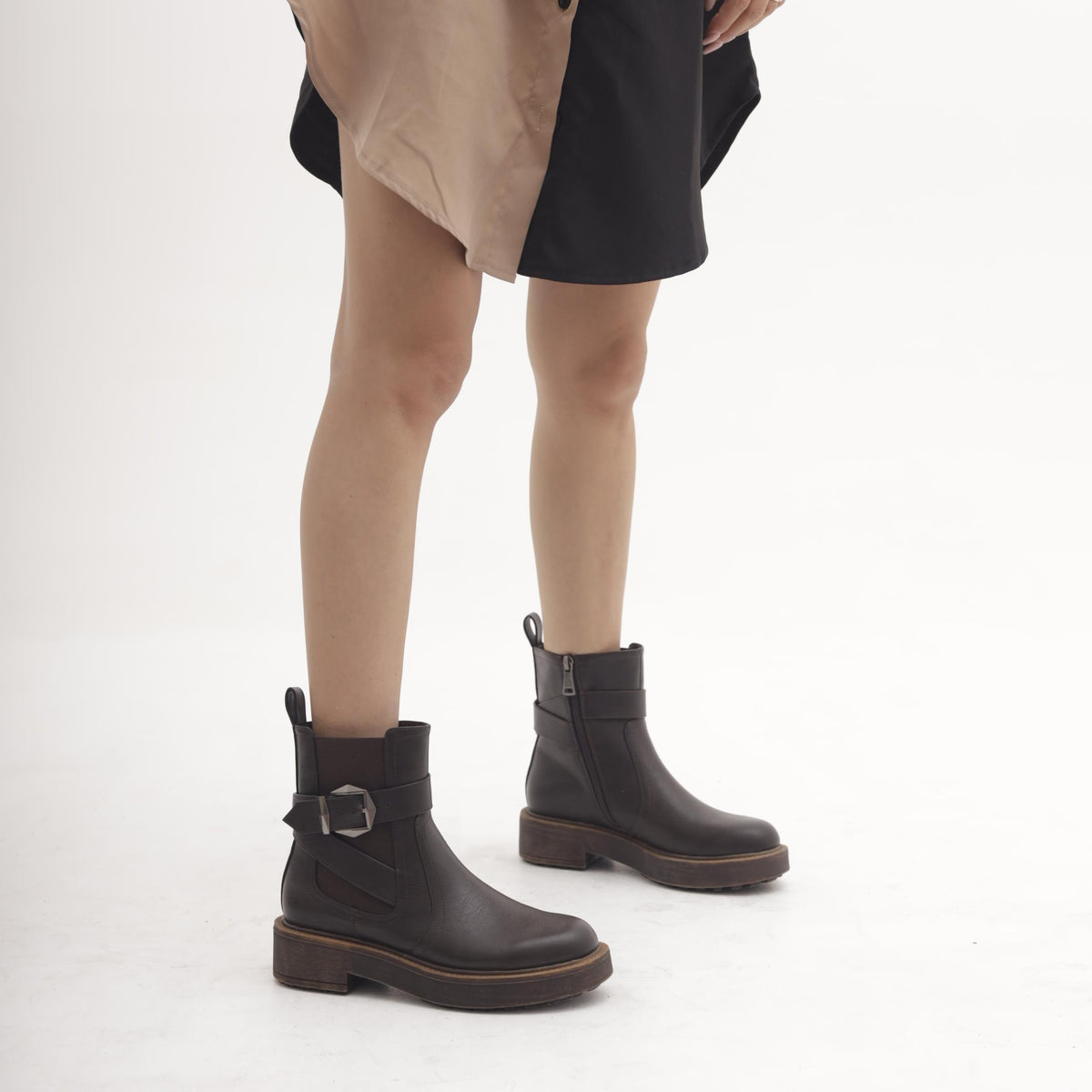 STIVALETTO ELASTICO E ZIP TESTA DI MORO 