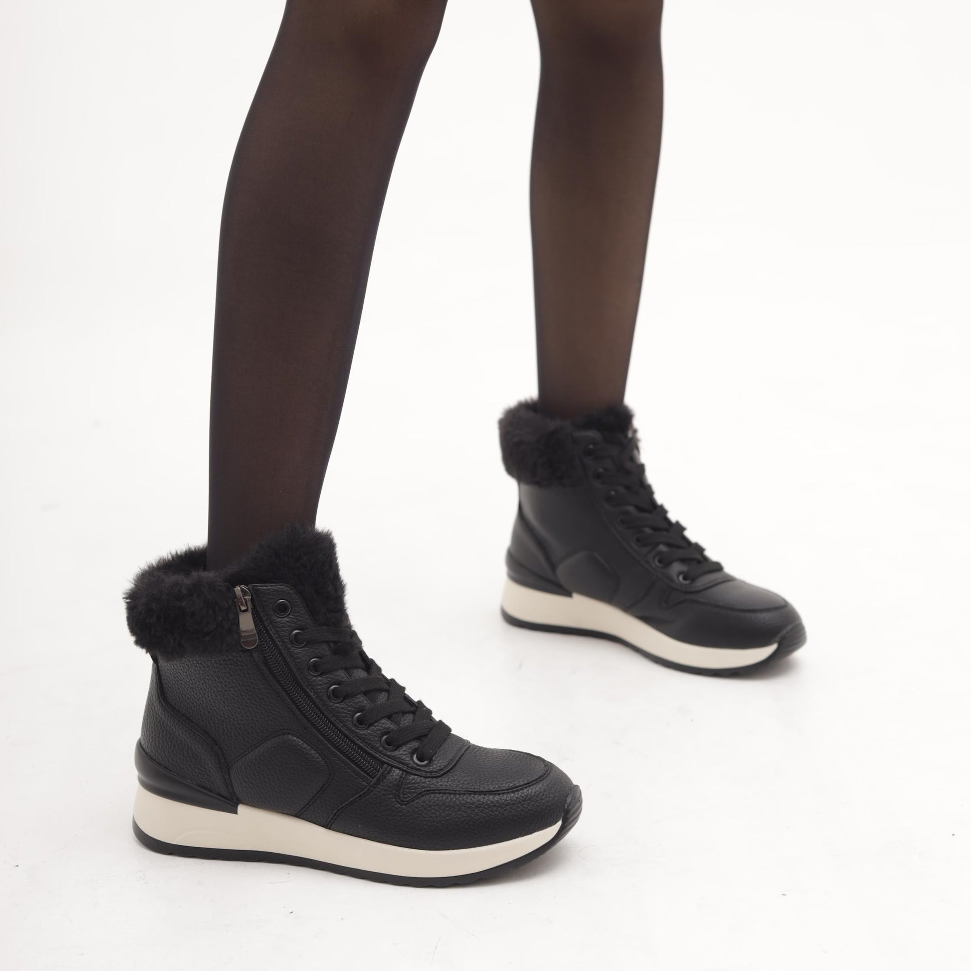 STIVALETTO SNEAKERS ZIP NERO 