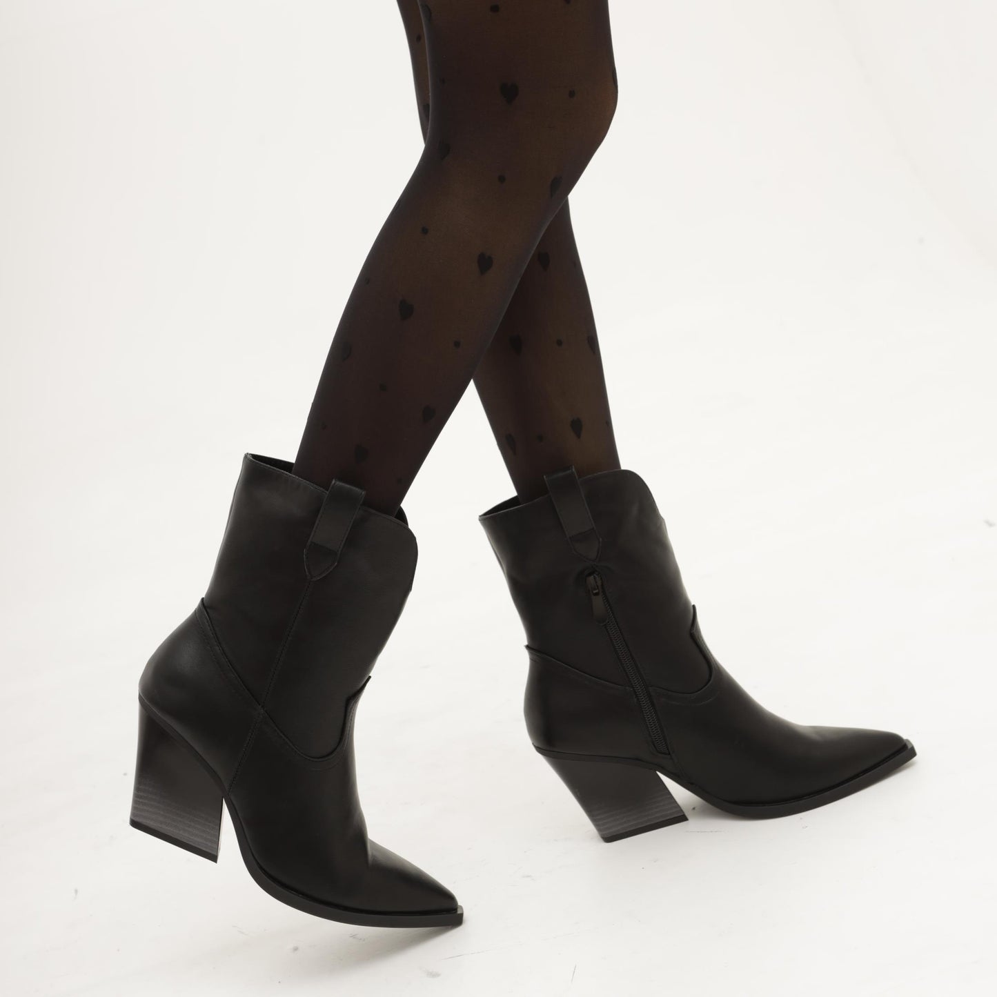 STIVALETTO TEXANO LISCIO NERO 