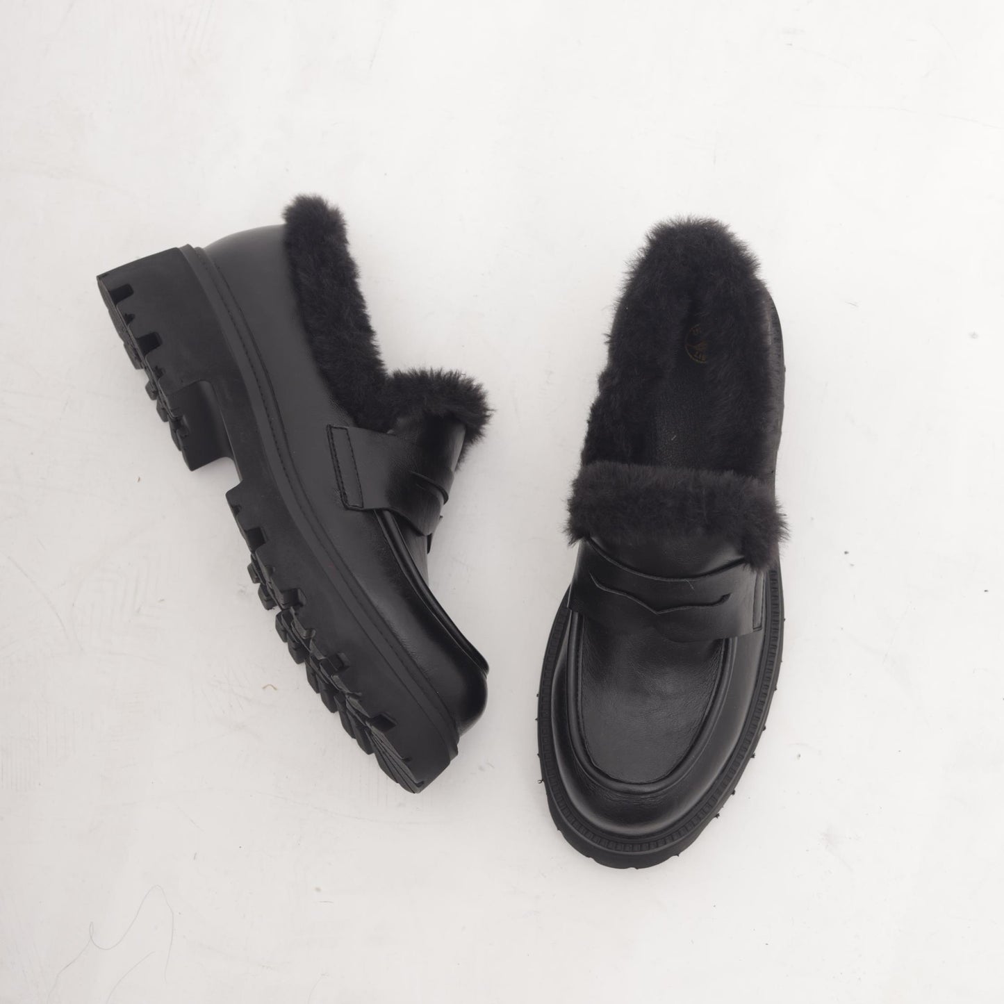 MOCASSINO SUOLA ALTA FUR NERO 