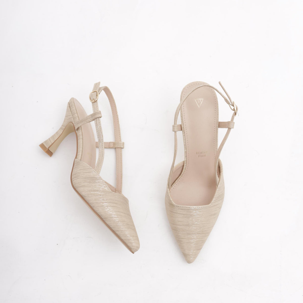 SLINGBACK CHIFFON CHAMPAGNE 