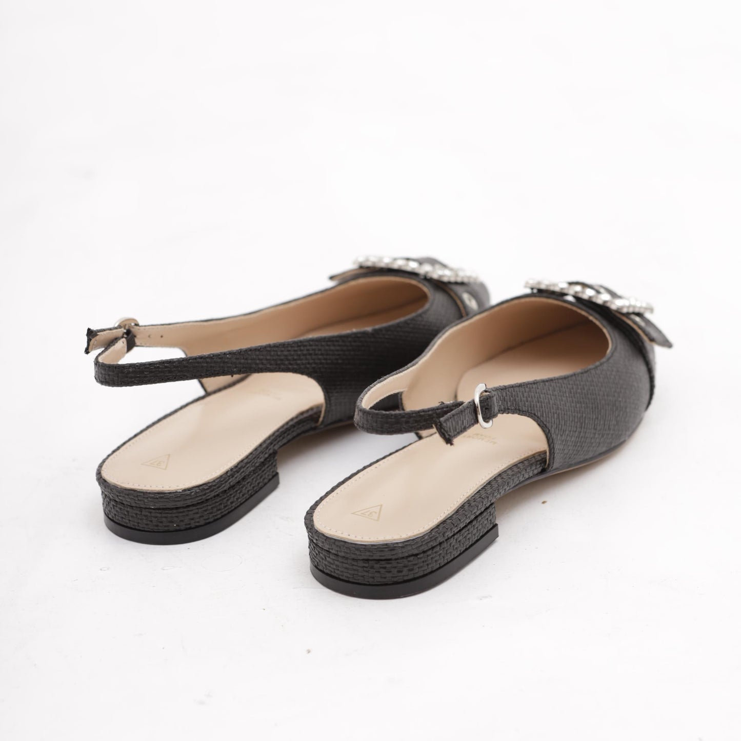 SLINGBACK CANVAS CON FIBBIA NERO 