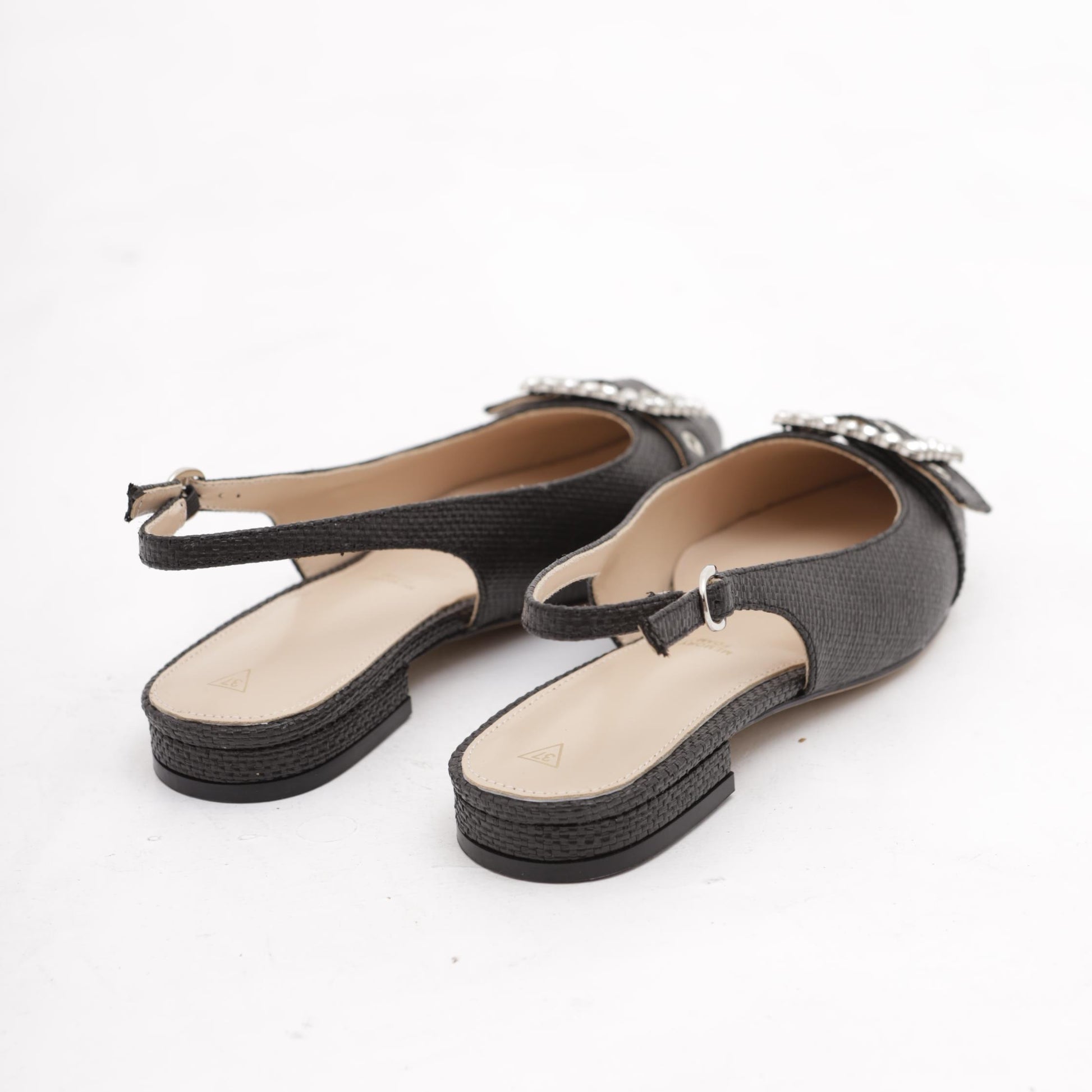 SLINGBACK CANVAS CON FIBBIA NERO 
