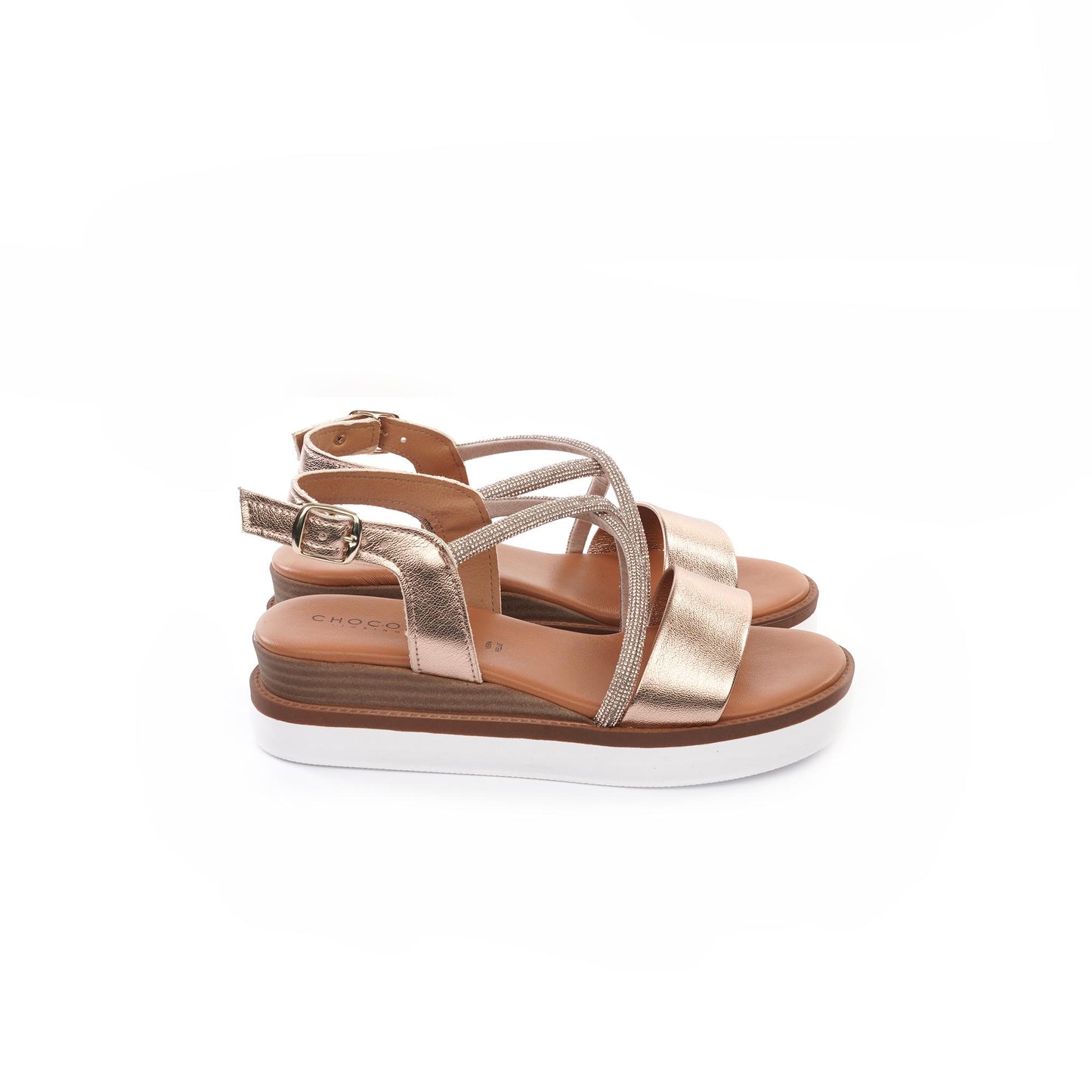 SANDALO ZEPPA BRILLANTINI RAME<BR/> 