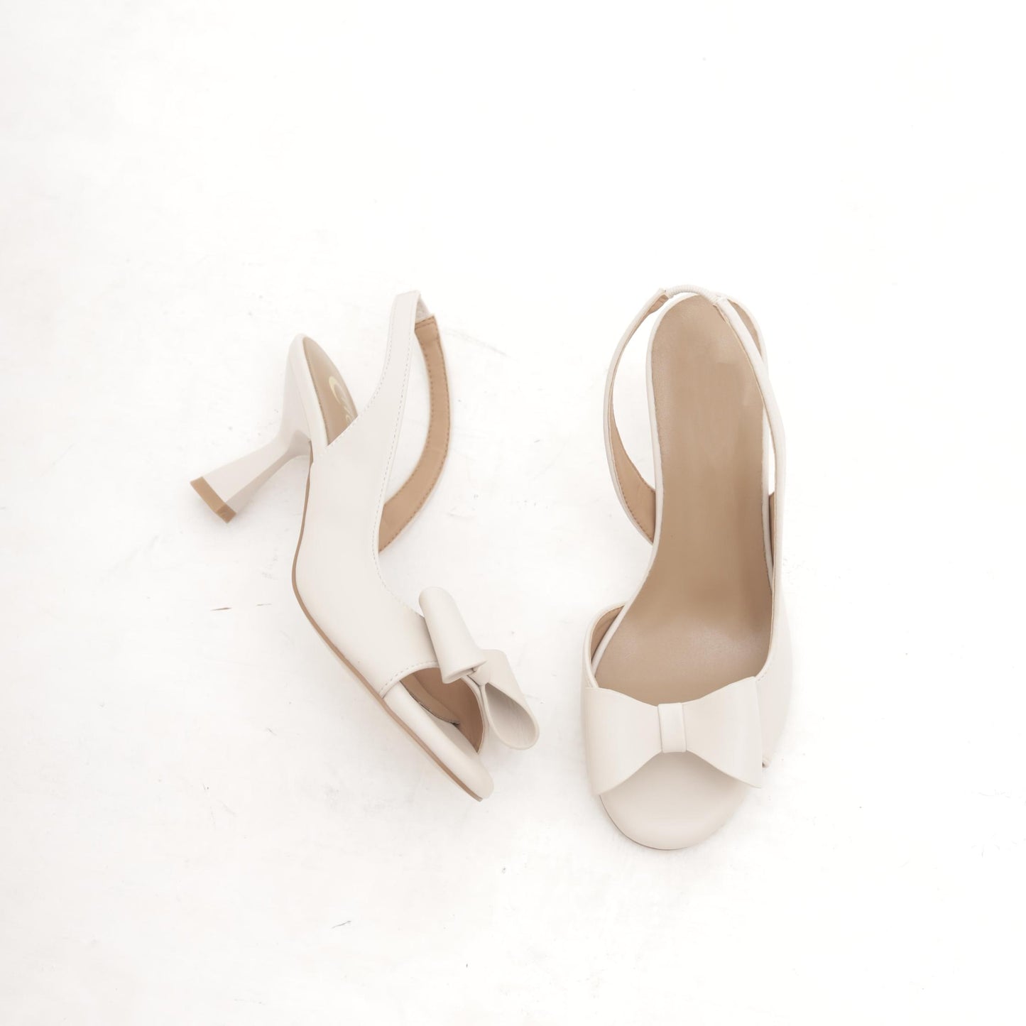 SLINGBACK SPUNTATA FIOCCO BEIGE 