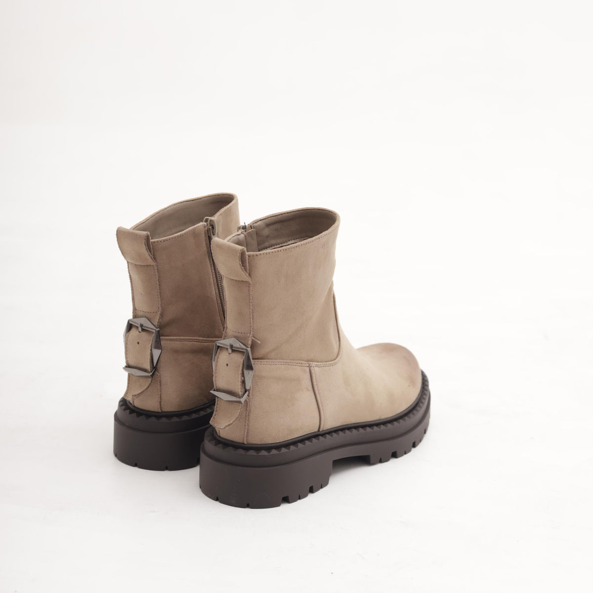 STIVALETTO FIBBIA POSTERIORE TAUPE 