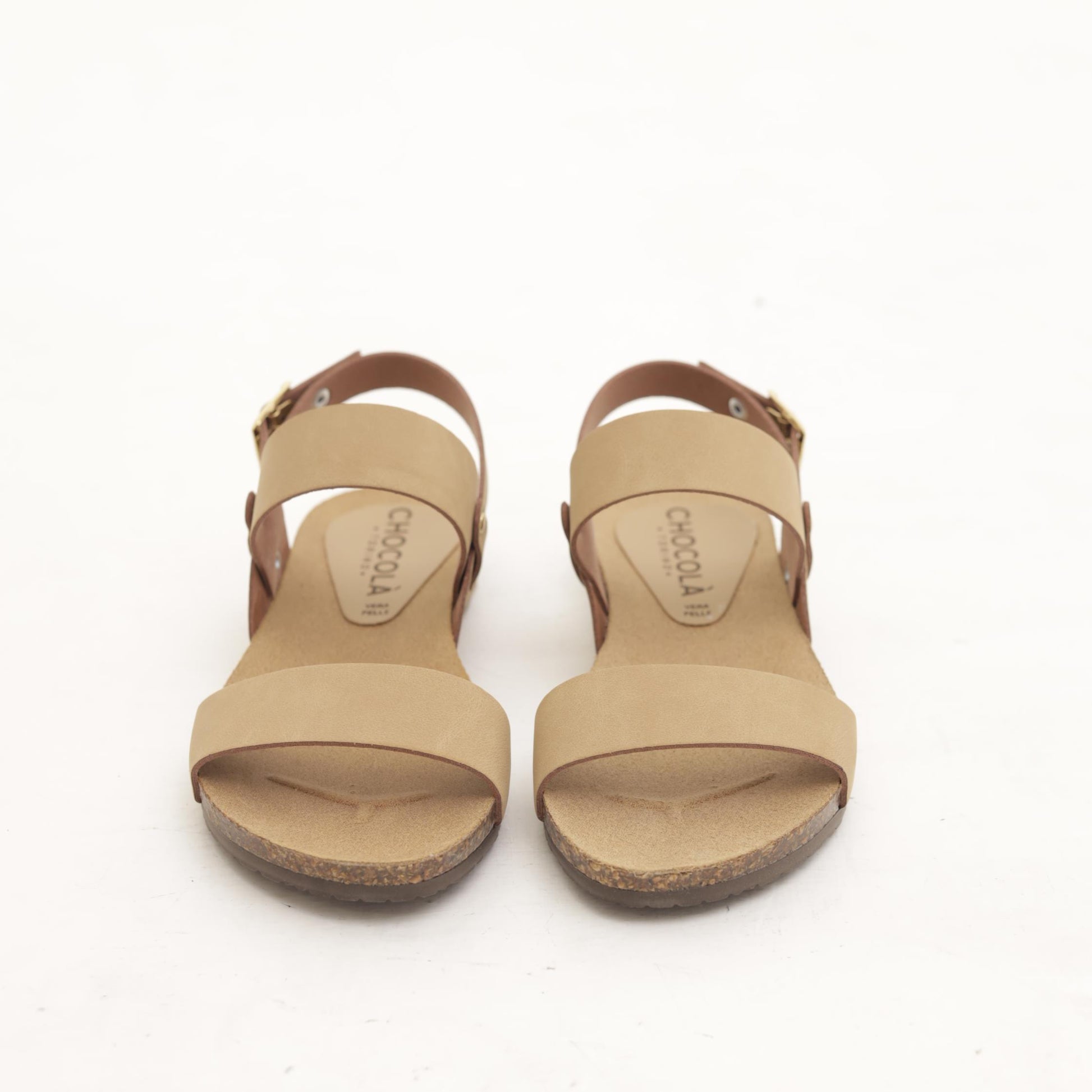 SANDALO BIO DOPPIA FASCIA BEIGE 