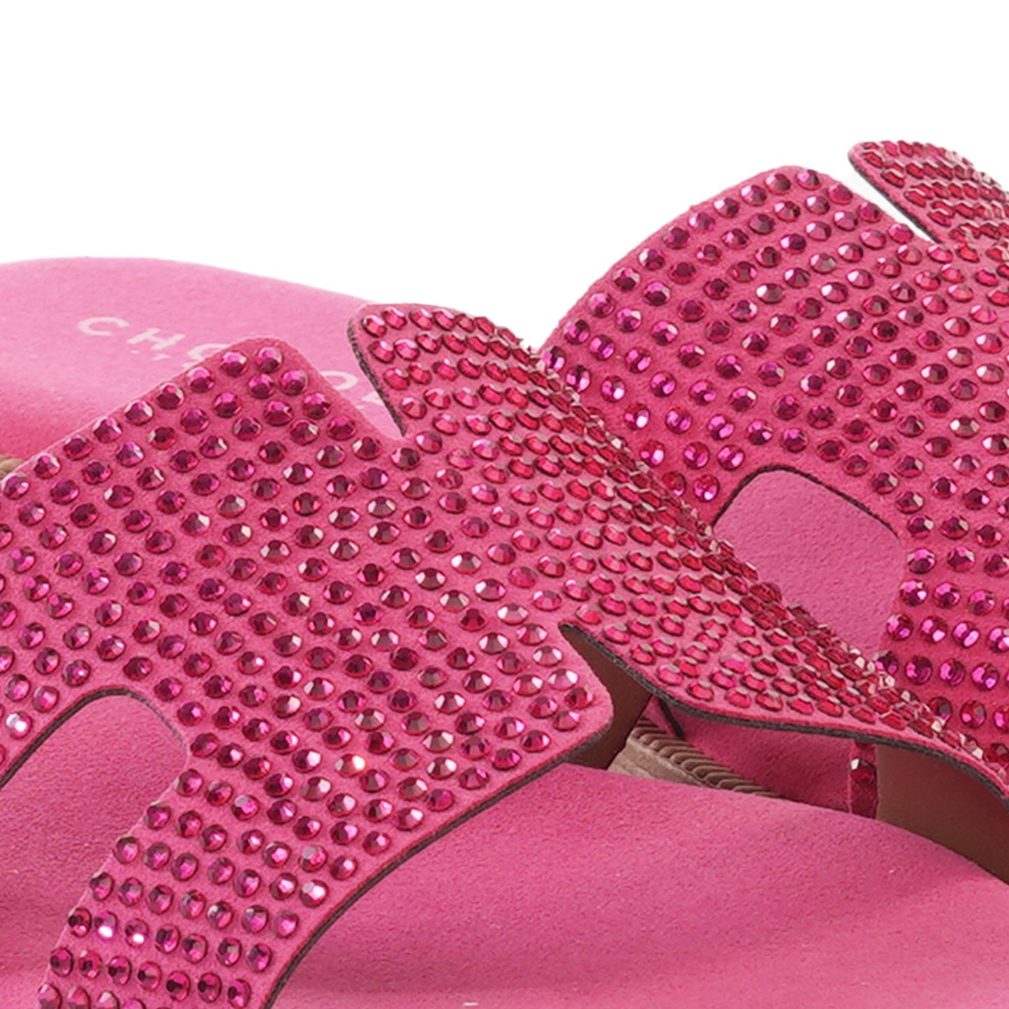 CIABATTINA H CON STRASS FUXIA<BR/> 