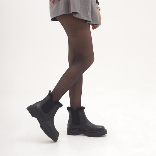 STIVALETTO CHELSEA BASSO FUR NERO 