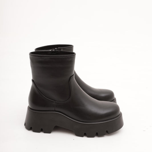 STIVALETTO CHUNKY LISCIO NERO MP716PUNE CHOCOLA