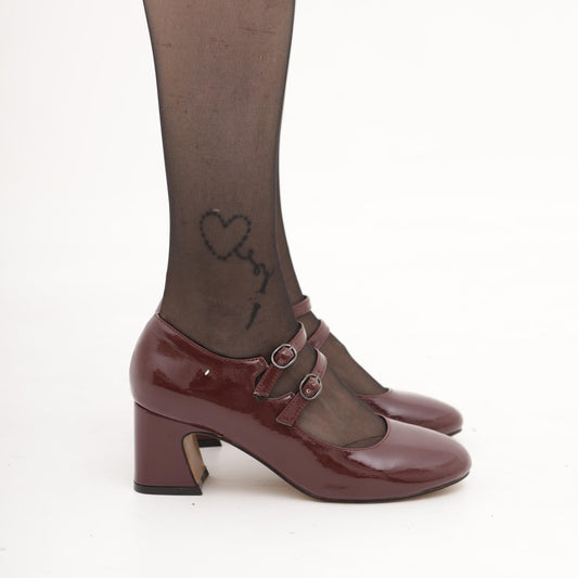 MARY JANE 2 CINTURINI PRUGNA MP70012-2VBR CHOCOLA