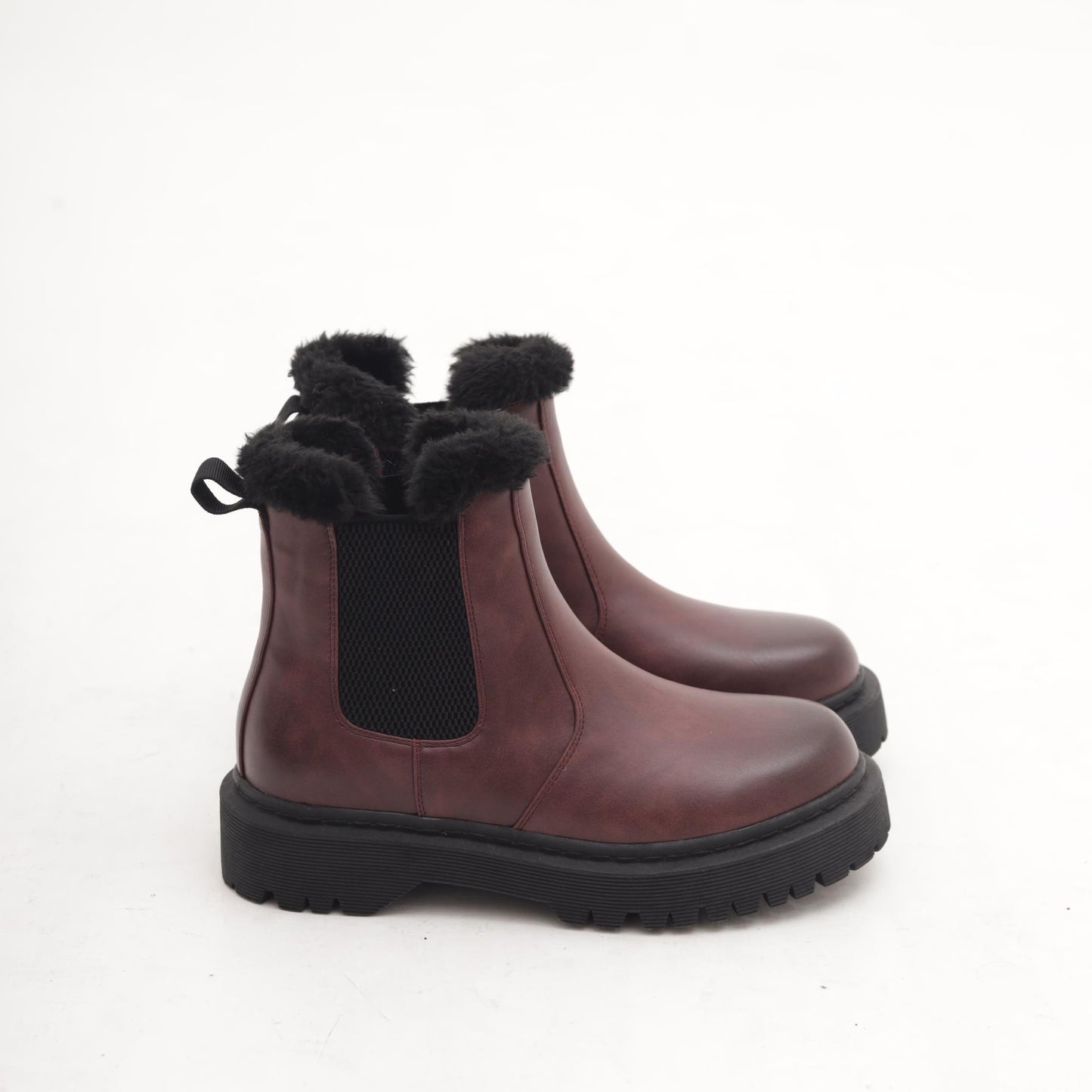 STIVALETTO CHELSEA BASSO FUR BORDEAUX 