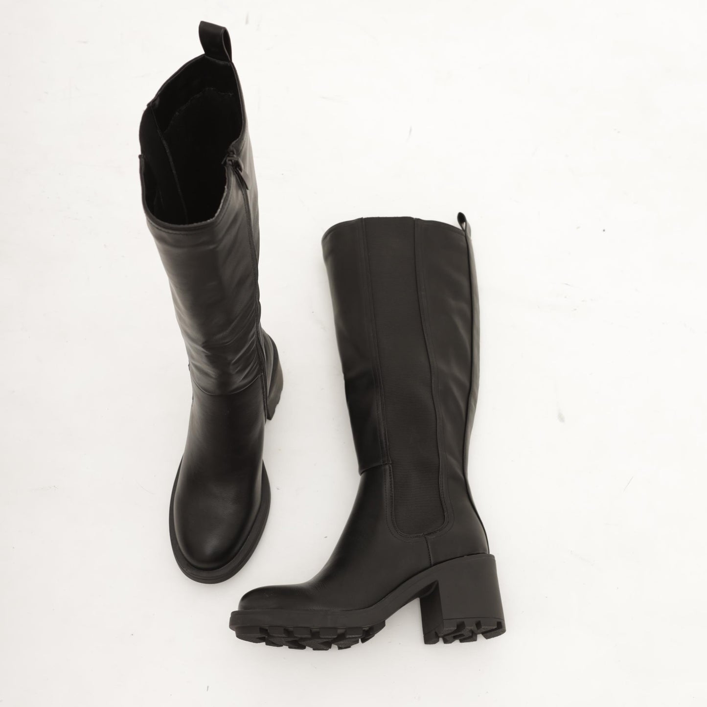STIVALE TACCO ELASTICO E ZIP NERO 