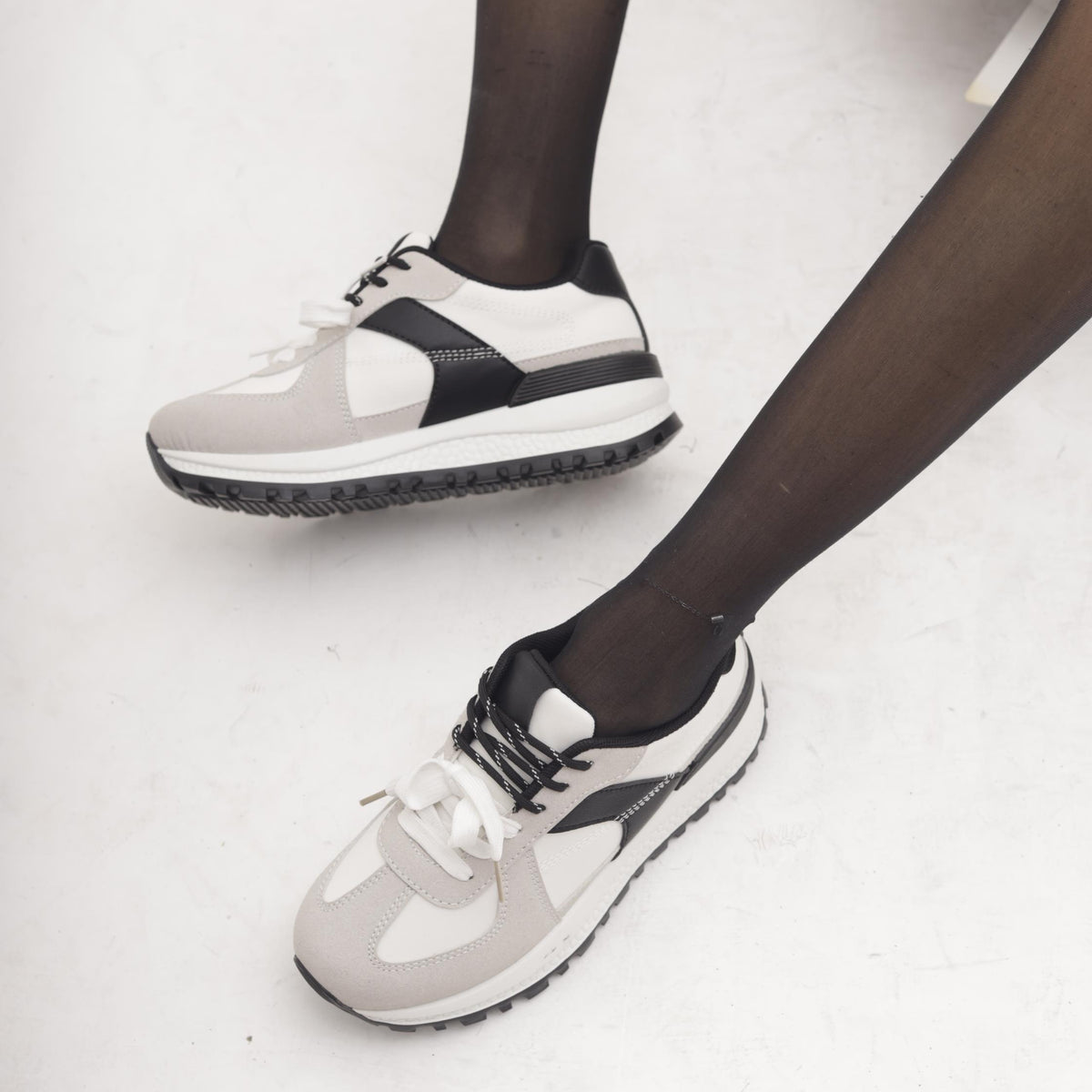 SNEAKERS RUNNING COLOUR BLOCK BIANCO 