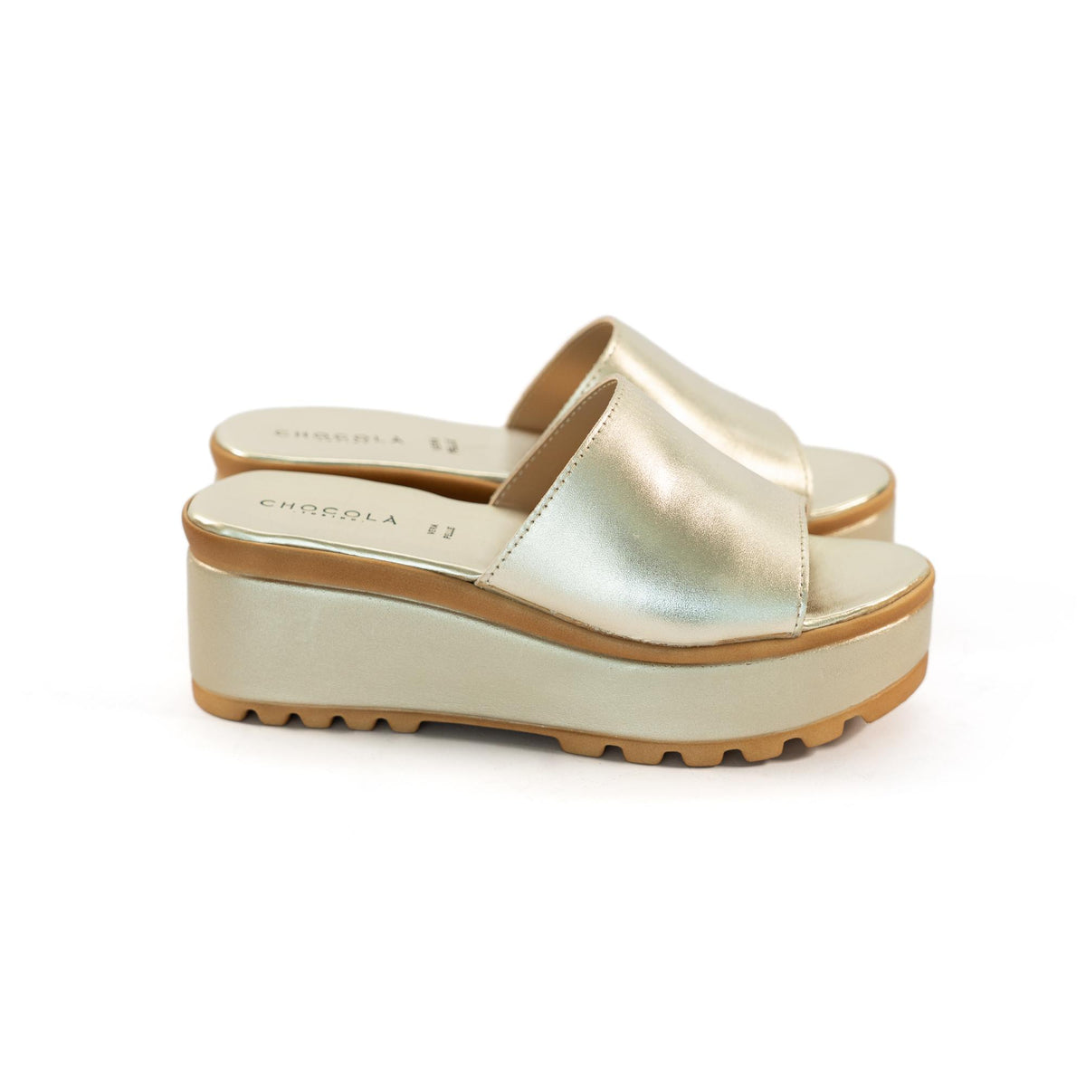 CIABATTA FASCIA VERA PELLE PLATINO<BR/> 