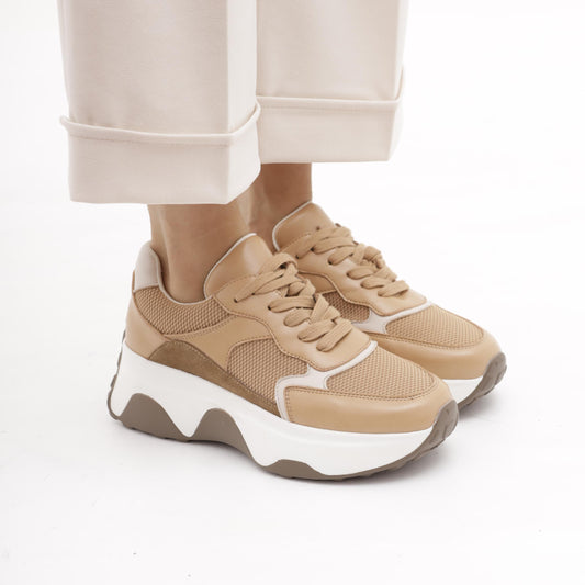 SNEAKERS OVERSIZE CUOIO<BR/> 